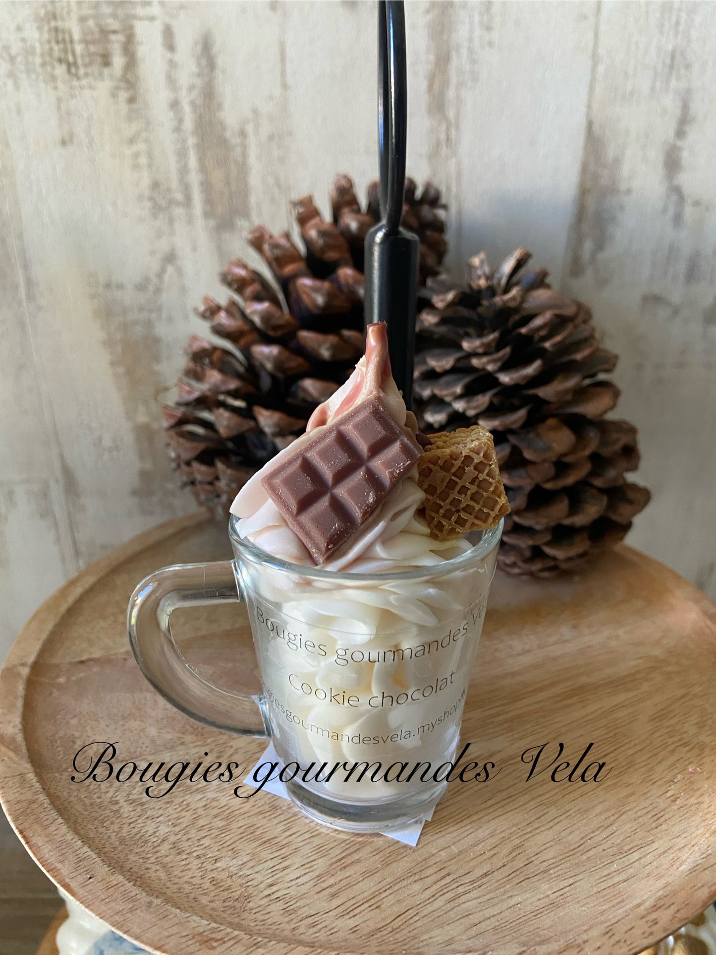 Mini Bougie gourmande Bougie parfumée cookie chocolat Bougie chantilly Bougie artisanale Bougie végétale Idée cadeau