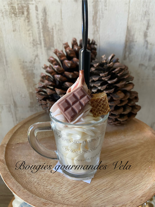 Mini Bougie gourmande Bougie parfumée cookie chocolat Bougie chantilly Bougie artisanale Bougie végétale Idée cadeau