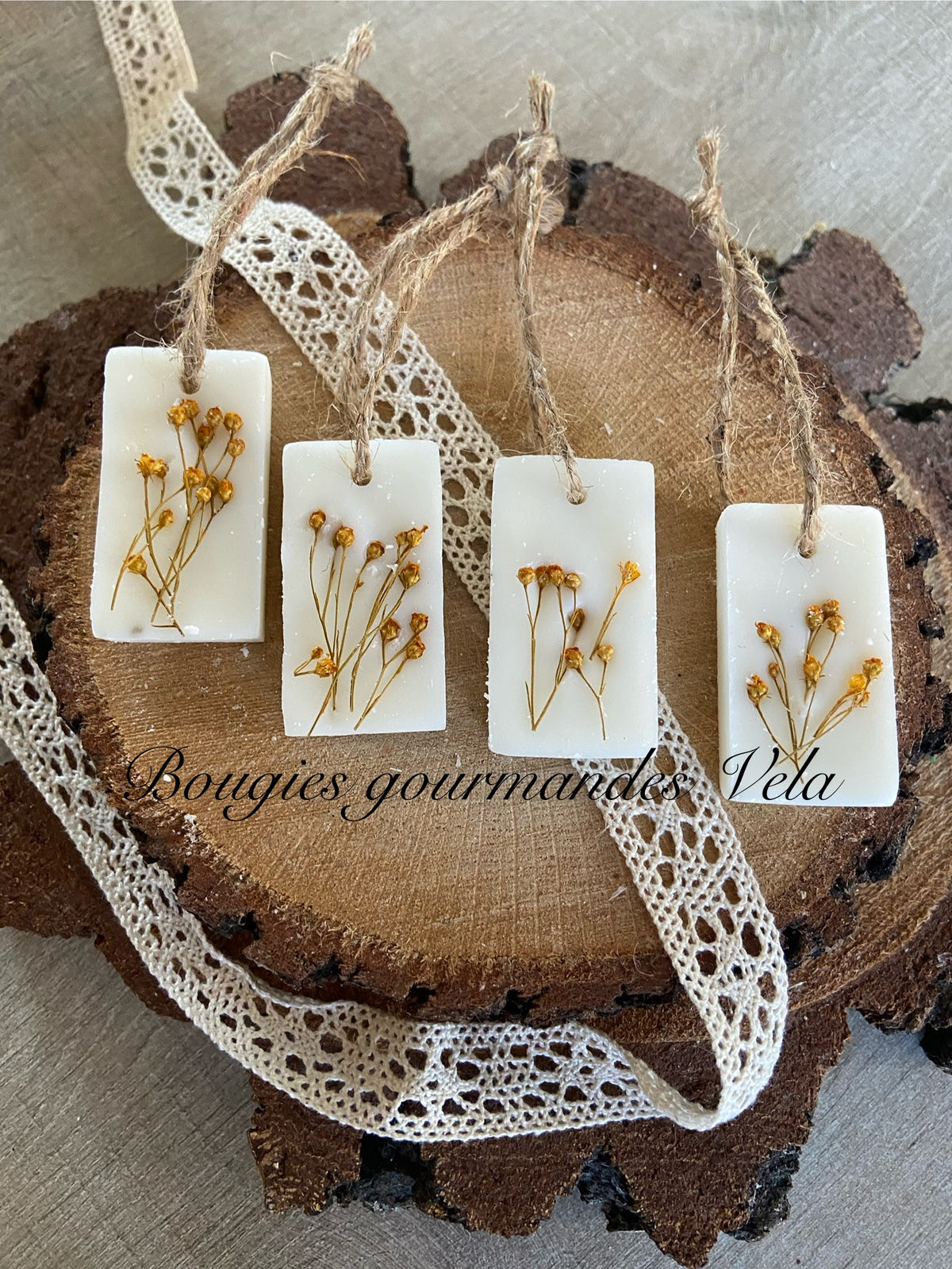 Suspensión perfumada Pastilla perfumada en cera de soja y perfume Grasse Idea de regalo para invitados de boda