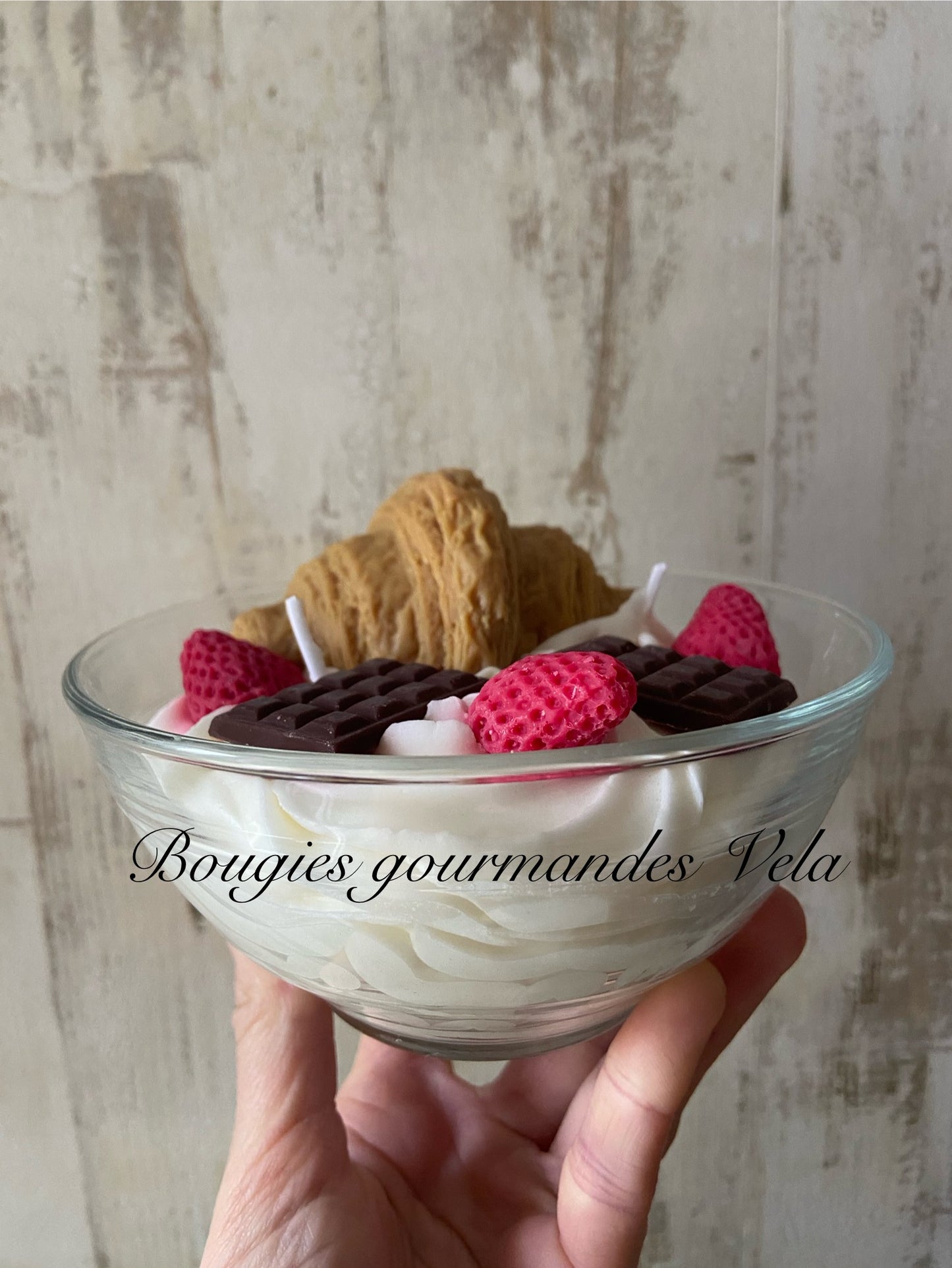 Bougie croissant viennoiserie Bougie gourmande Bougie parfumée viennoiserie Bougie gourmandise Bougie chantilly Bougie artisanale Bougie végétale Idée cadeau