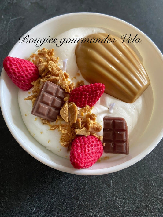 Bougie gourmande madeleine Bougie parfumée caramel Bougie chantilly Bougie artisanale Bougie végétale Idée cadeau