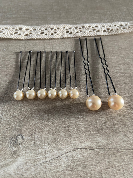 8 epingles chignon mariee perles nacrées ivoires Accessoires coiffure mariage