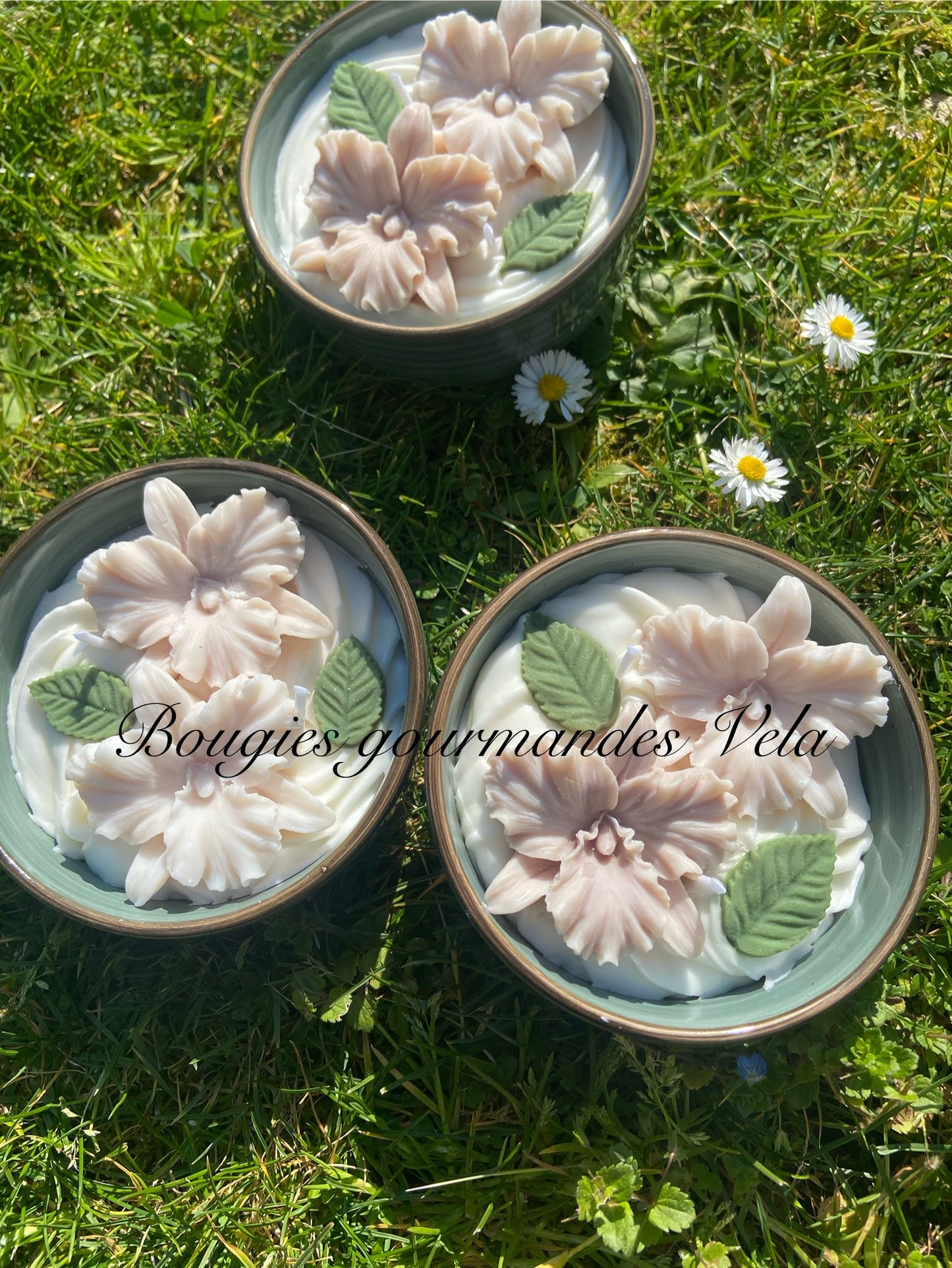 Bougie fleurs Bougie fleurie Bougie parfumée lys blanc Bougie végétale Idée cadeau