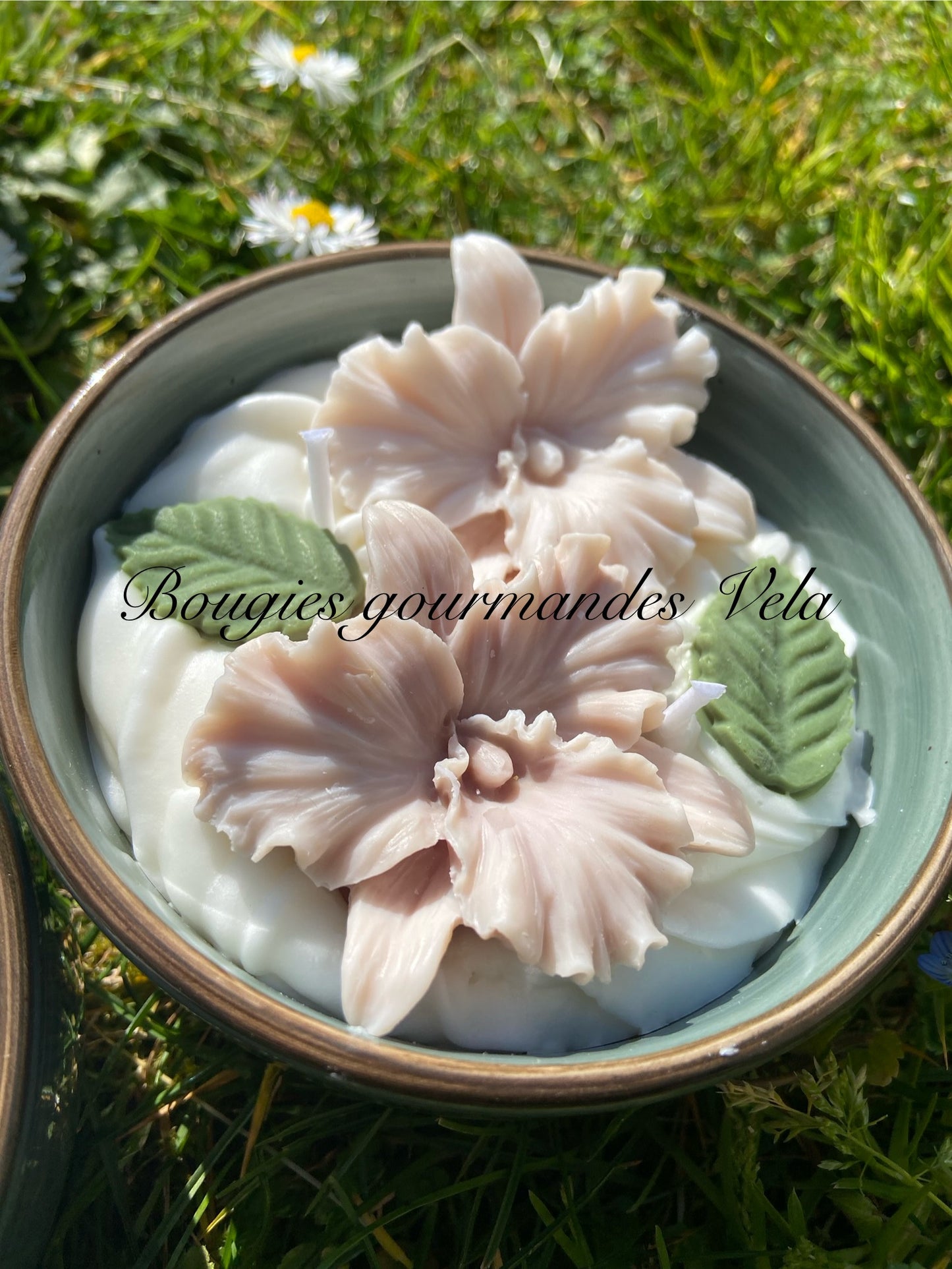 Bougie fleurs Bougie fleurie Bougie parfumée lys blanc Bougie végétale Idée cadeau