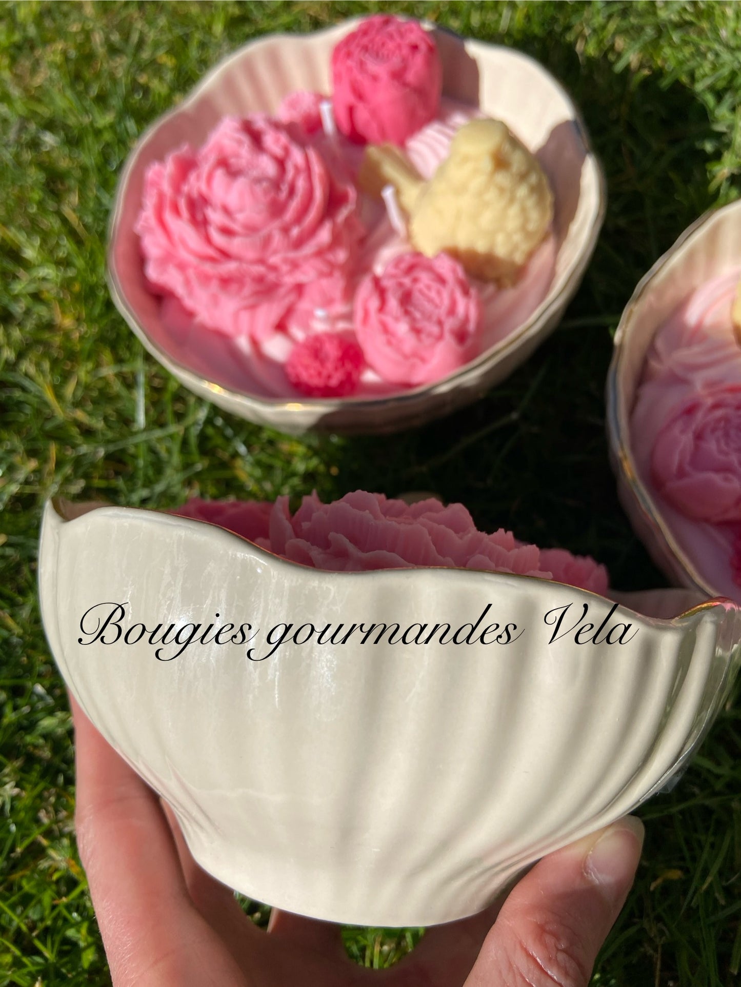 Grande Bougie fleurs Bougie fleurie Bougie parfumée pivoine Bougie naturelle Bougie végétale Idée cadeau