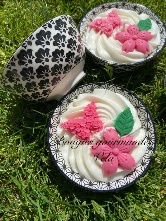 Bougie fleurs Bougie fleur papillon Bougie parfumée fleur de Sakura Bougie naturelle Bougie végétale Idée cadeau