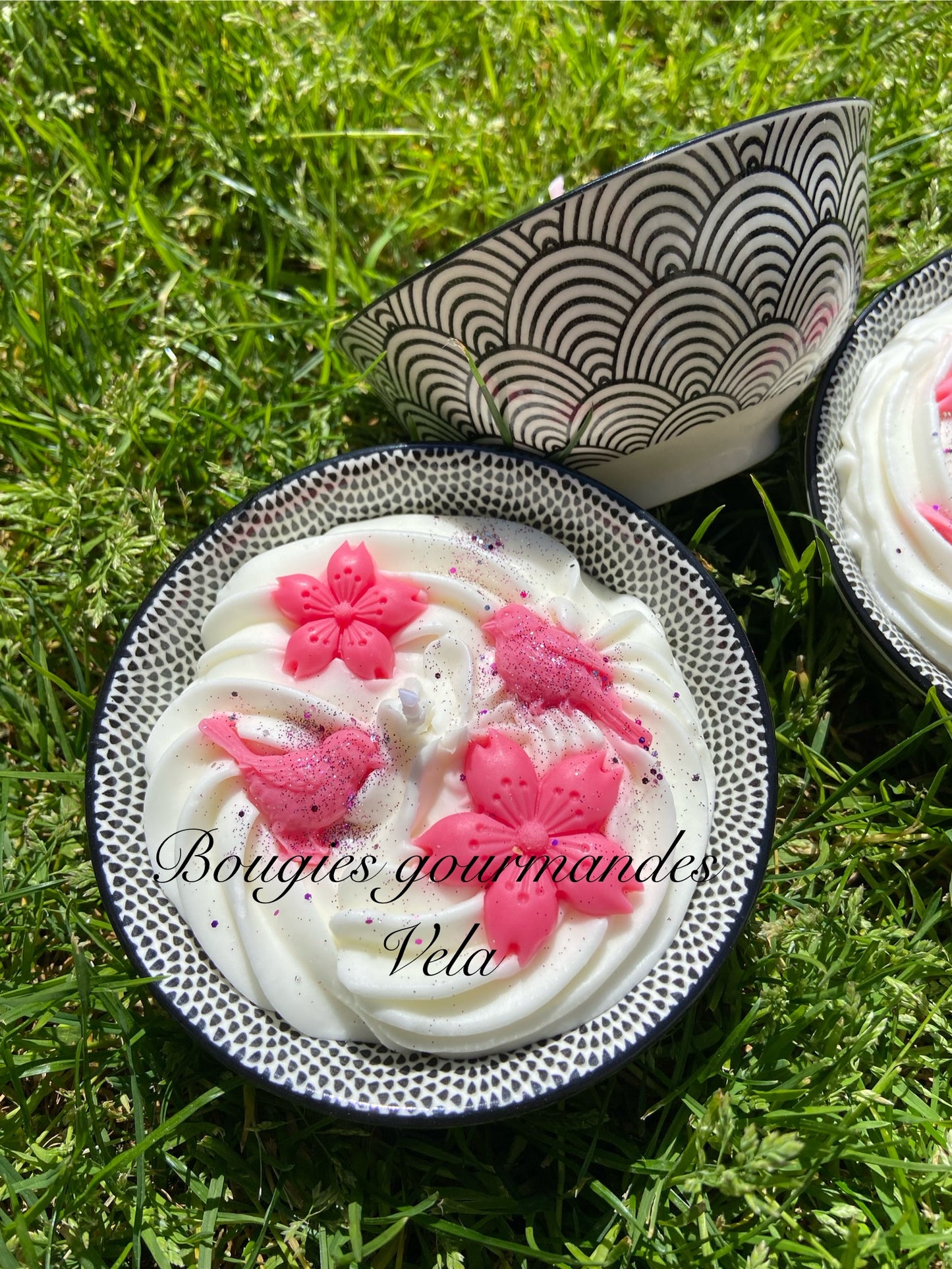 Bougie fleurs Bougie fleurie Bougie parfumée fleur de cerisier Bougie naturelle Bougie végétale Idée cadeau