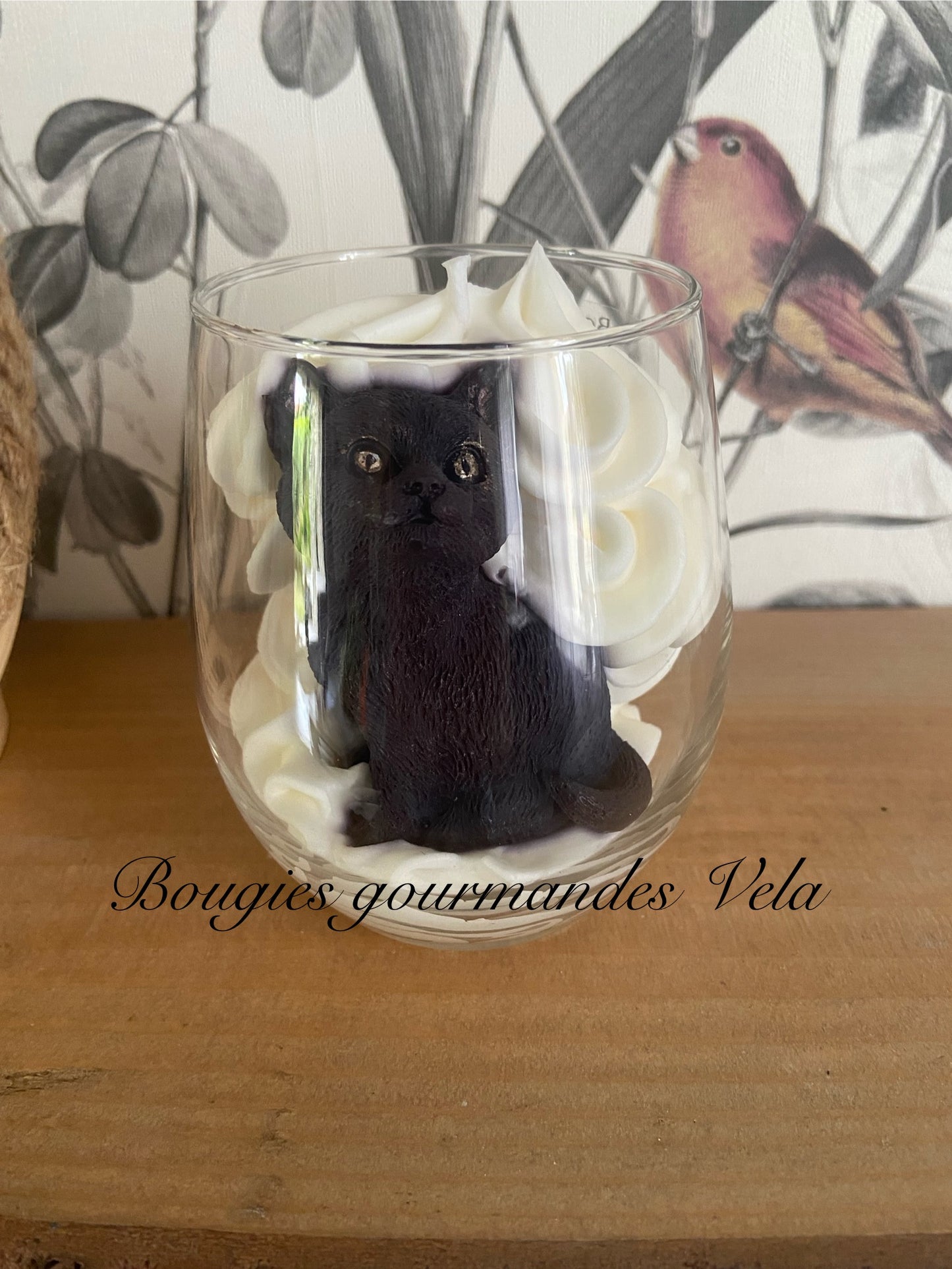Bougie chat Bougie gourmande Bougie parfumée chocolat praliné Bougie chantilly Bougie artisanale Bougie végétale Idée cadeau