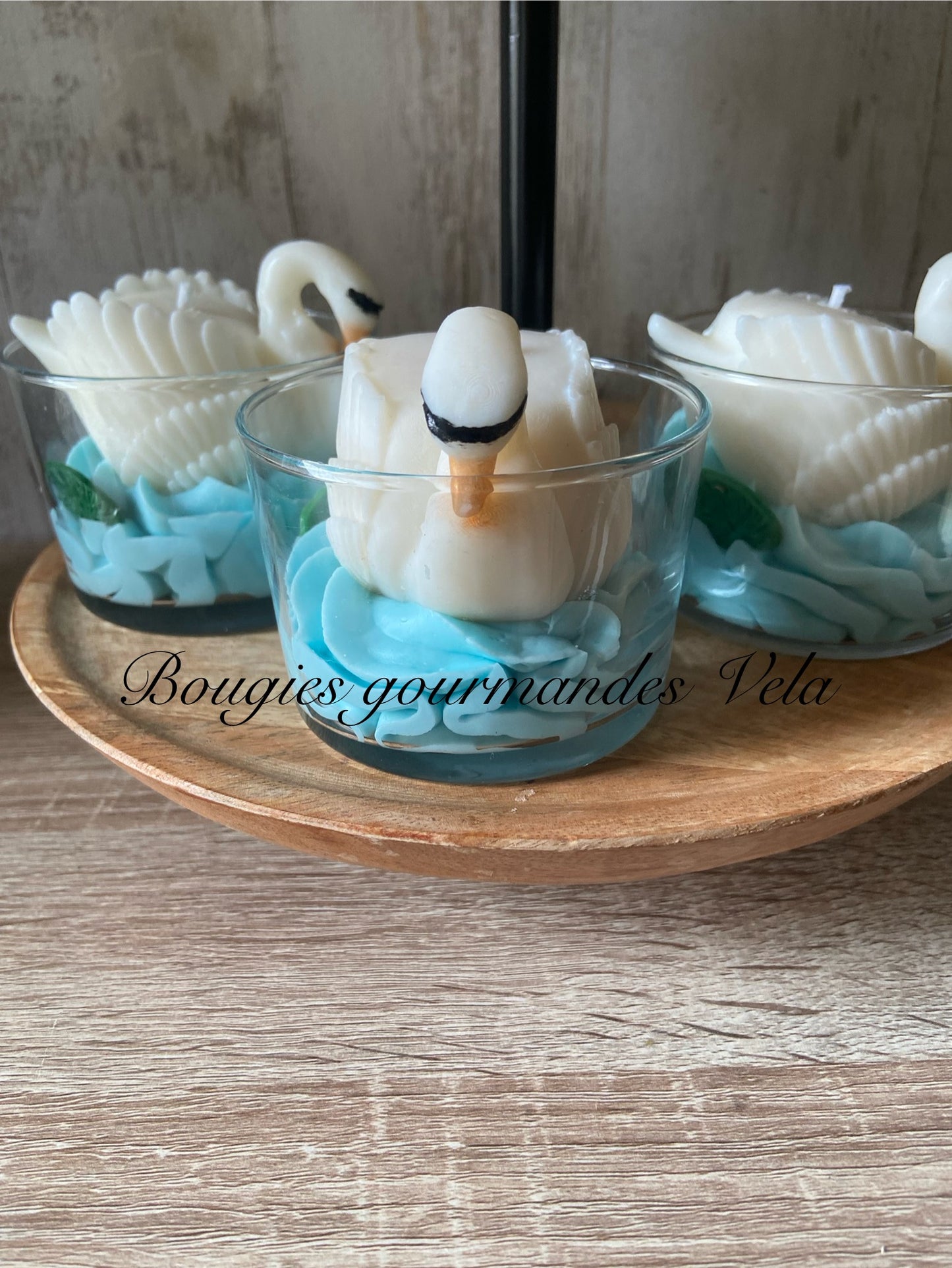Bougie cygne Bougie gourmande Bougie parfumée fleur de coton Bougie chantilly Bougie artisanale Bougie végétale Idée cadeau