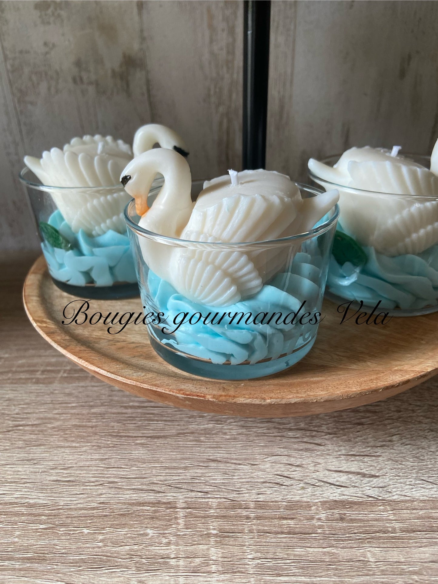 Bougie cygne Bougie gourmande Bougie parfumée fleur de coton Bougie chantilly Bougie artisanale Bougie végétale Idée cadeau