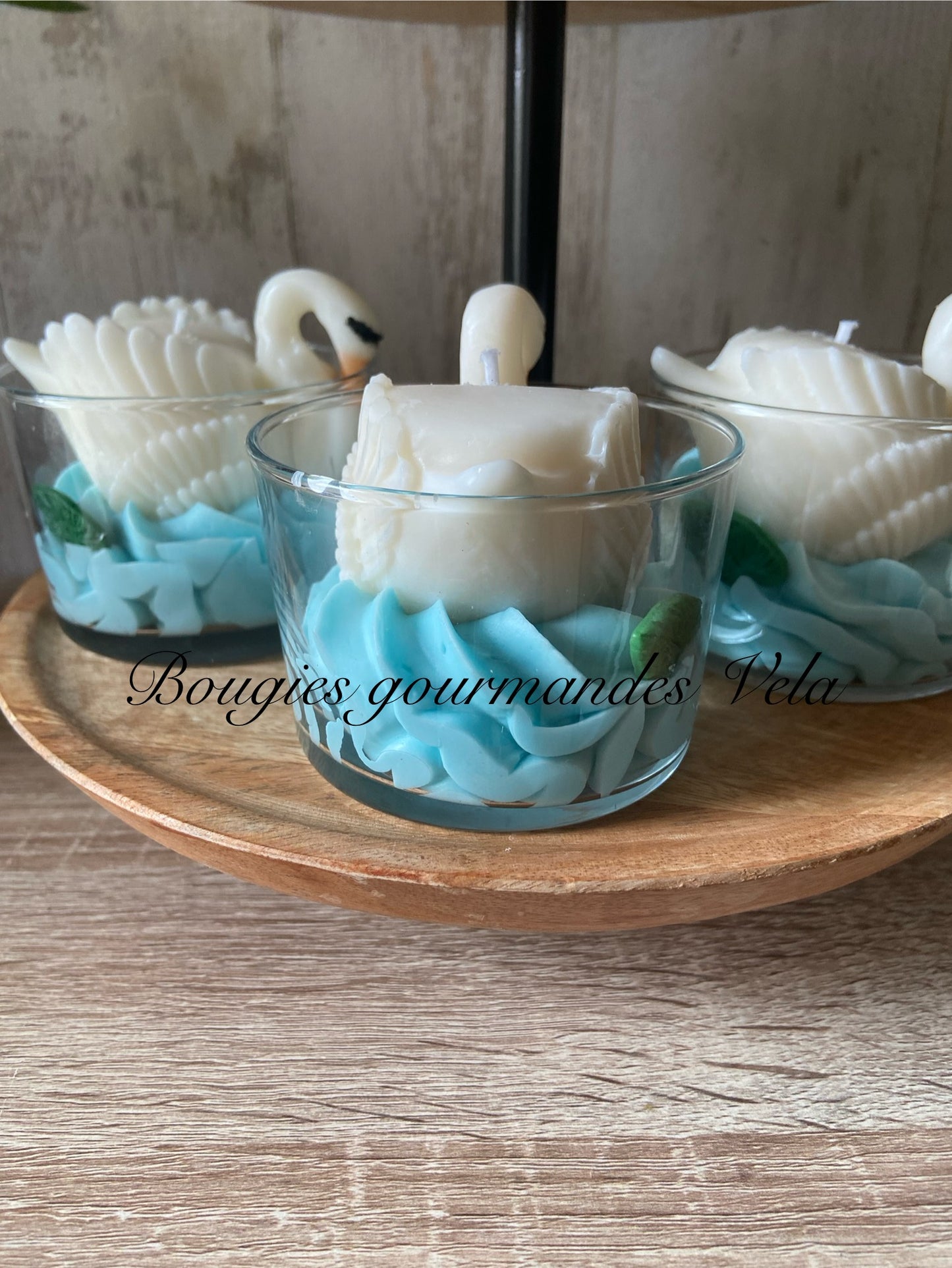 Bougie cygne Bougie gourmande Bougie parfumée fleur de coton Bougie chantilly Bougie artisanale Bougie végétale Idée cadeau