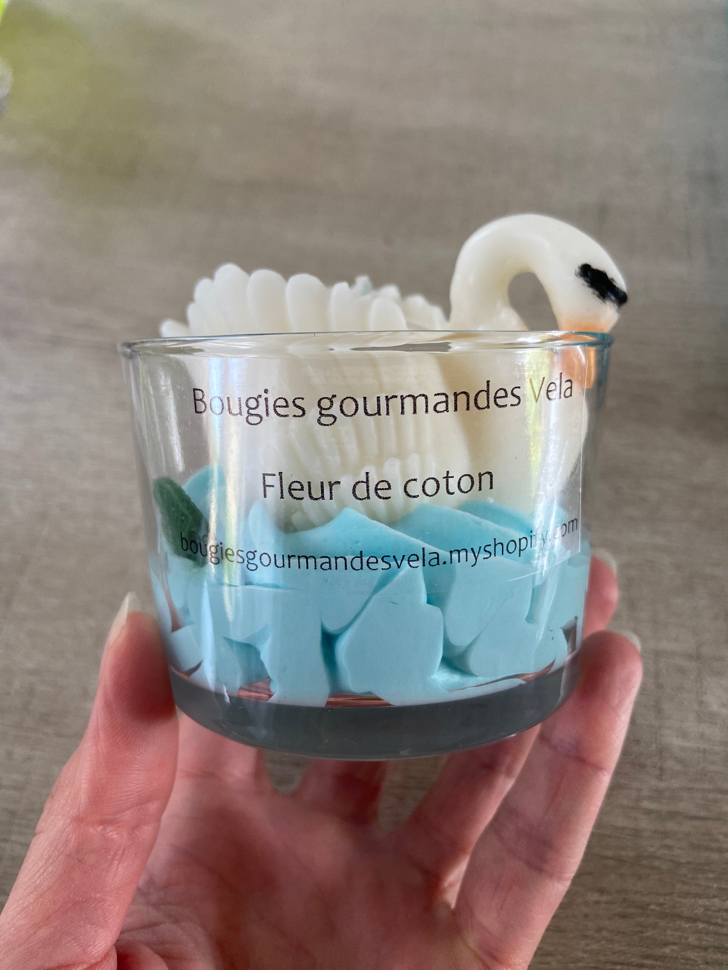 Bougie cygne Bougie gourmande Bougie parfumée fleur de coton Bougie chantilly Bougie artisanale Bougie végétale Idée cadeau