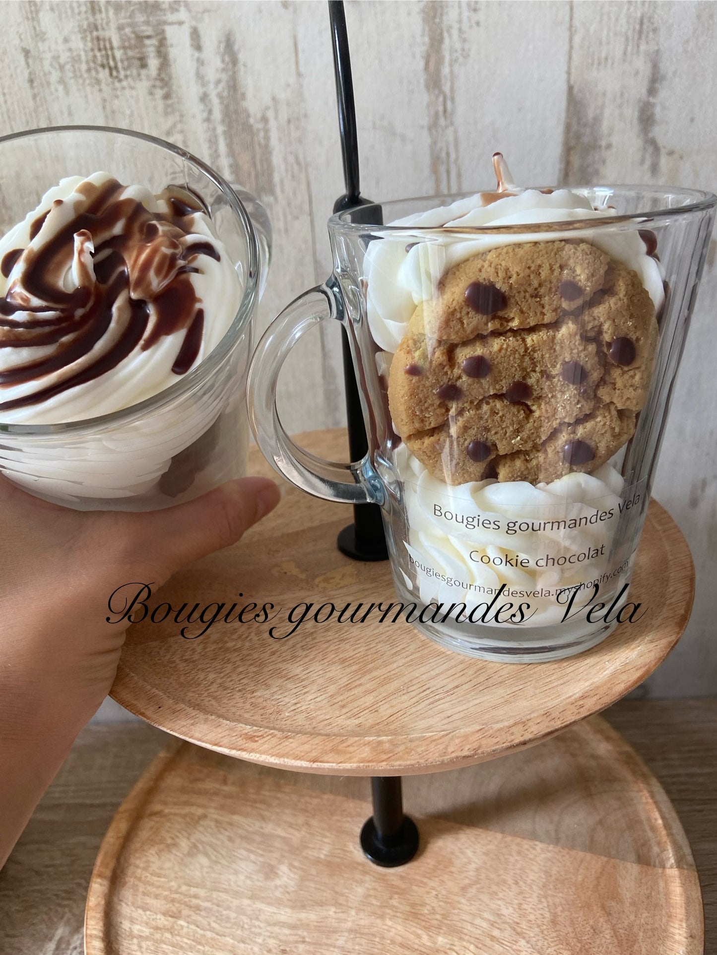 Bougie cookie Bougie gâteau Bougie gourmande Bougie parfumée cookie chocolat Bougie chantilly Bougie artisanale Bougie végétale Idée cadeau