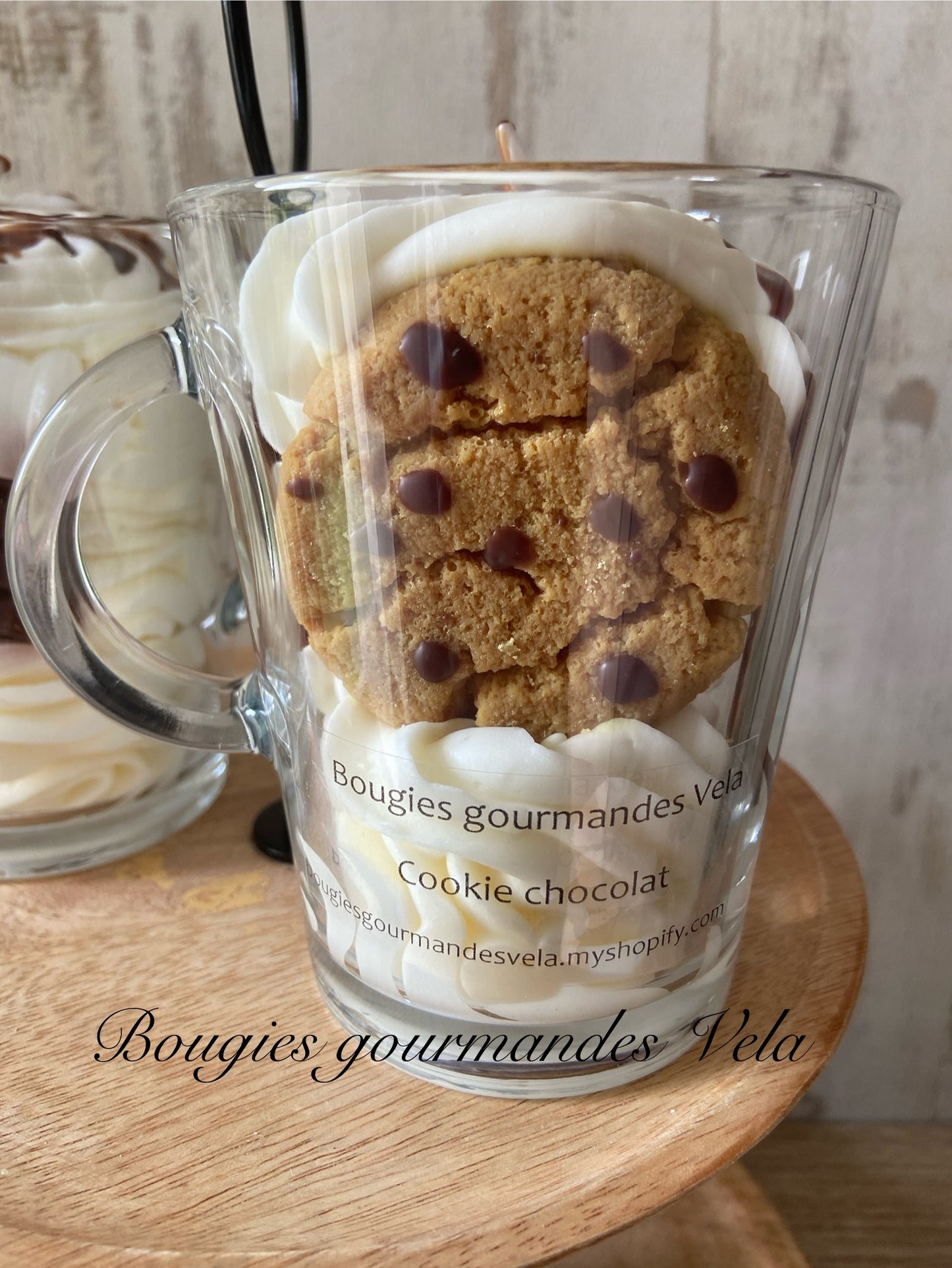 Bougie cookie Bougie gâteau Bougie gourmande Bougie parfumée cookie chocolat Bougie chantilly Bougie artisanale Bougie végétale Idée cadeau