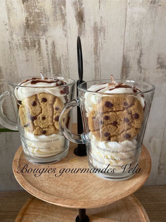 Bougie cookie Bougie gâteau Bougie gourmande Bougie parfumée cookie chocolat Bougie chantilly Bougie artisanale Bougie végétale Idée cadeau