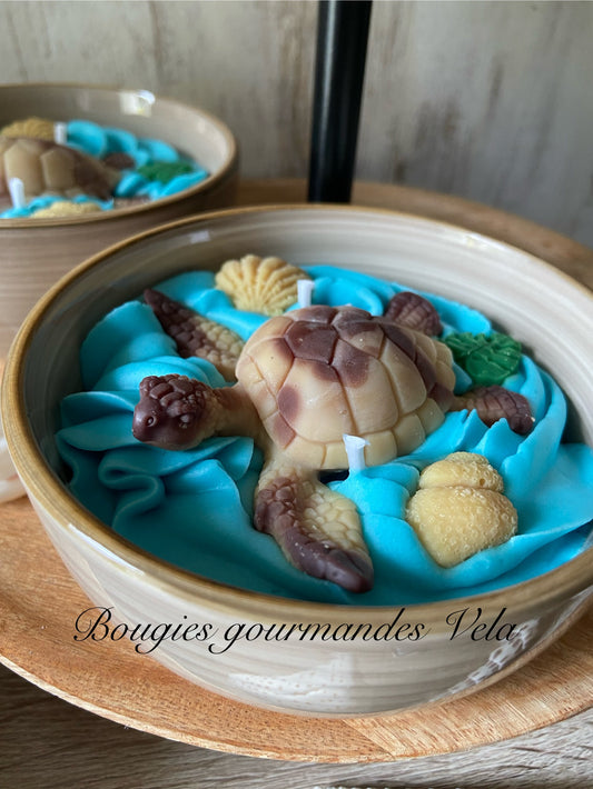 Bougie gourmande Bougie parfumée monoï Bougie tortue coquillages Bougie artisanale Bougie végétale Idée cadeau (Copie) (Copie)