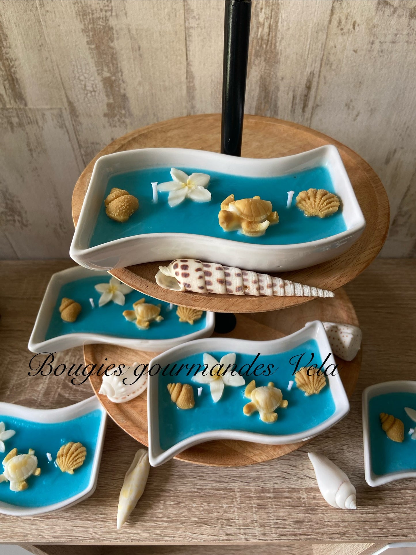 Bougie gourmande Bougie parfumée monoï Bougie tortue coquillages Bougie artisanale Bougie végétale Idée cadeau