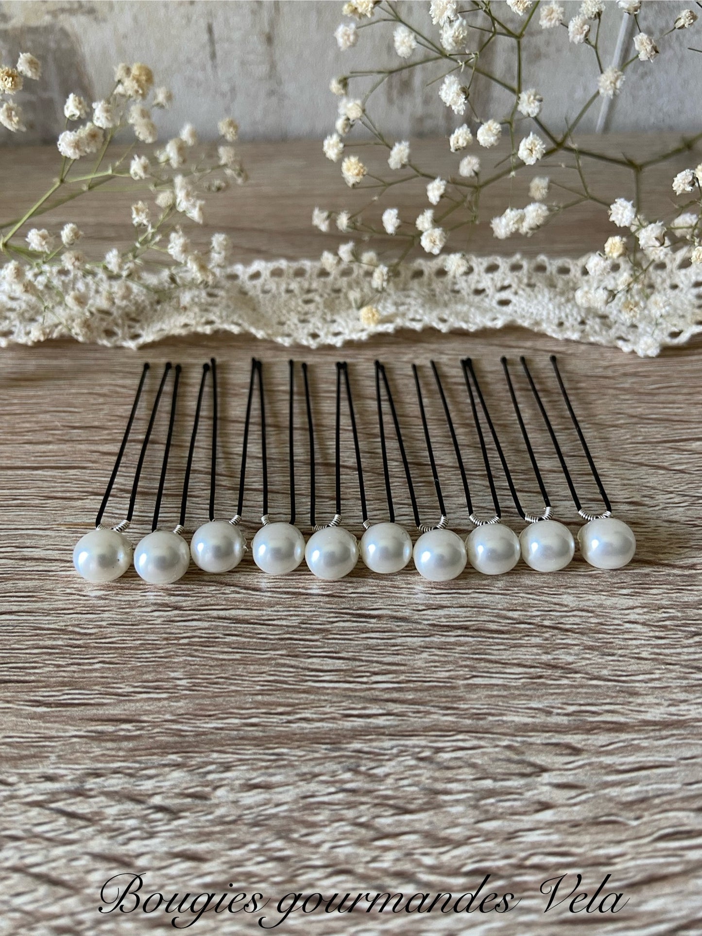 10 epingles chignon mariee perles nacrées blanches Accessoires coiffure mariage