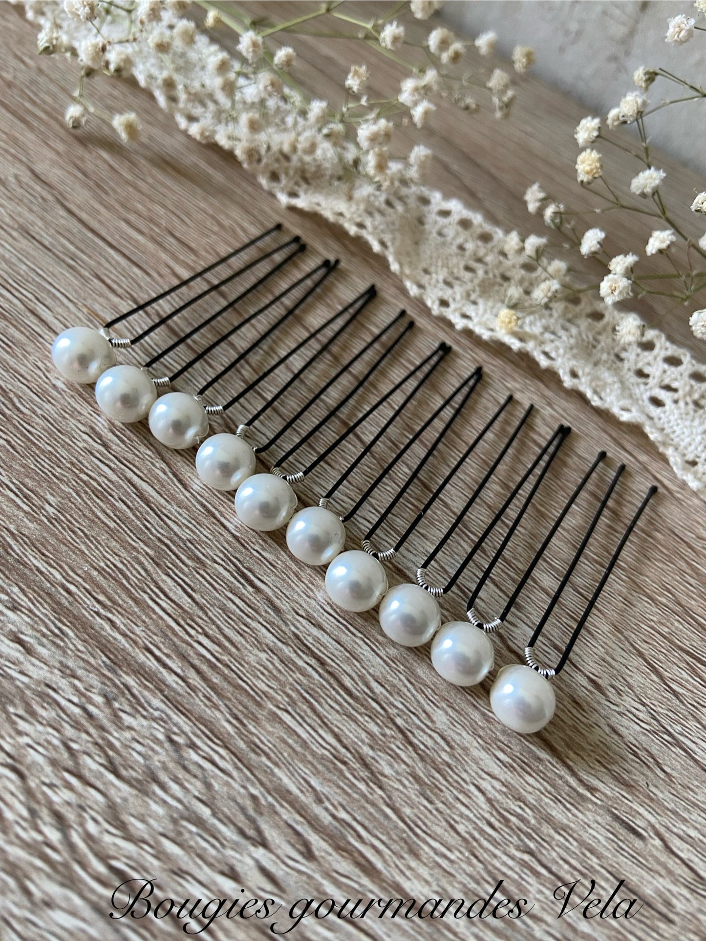 10 epingles chignon mariee perles nacrées blanches Accessoires coiffure mariage