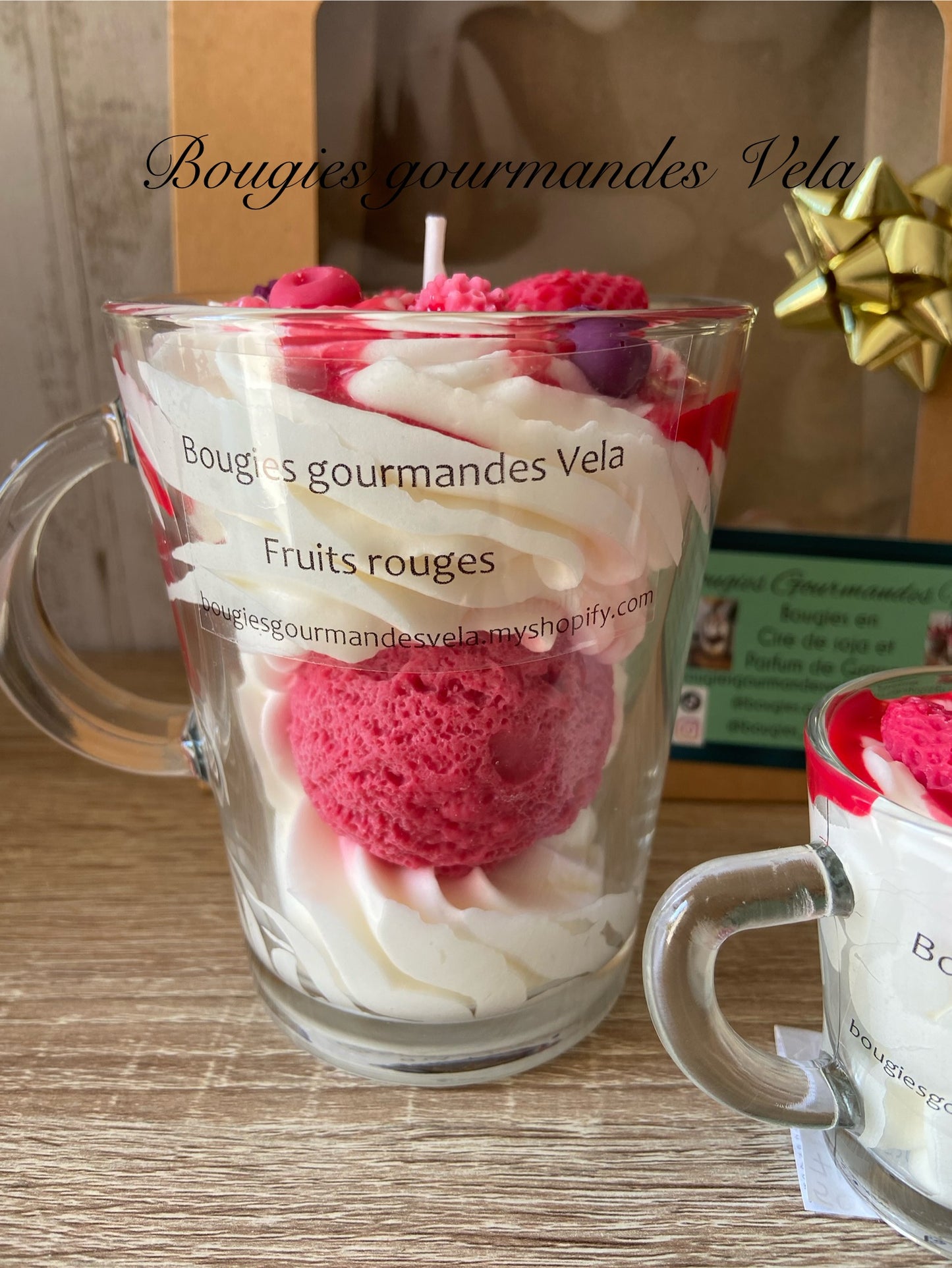 Coffret Joyeux Noel Bougie gourmande et Mini Bougie gourmande Bougie parfumée fruits rouges  Bougie chantilly Bougie artisanale Bougie végétale Idée cadeau Noël