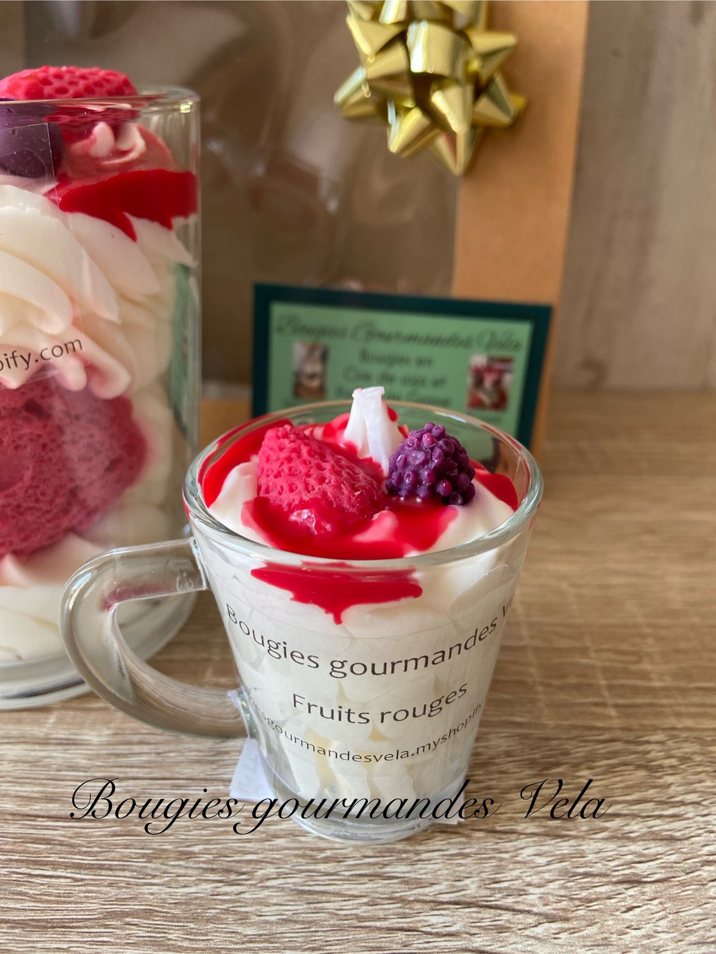 Coffret Joyeux Noel Bougie gourmande et Mini Bougie gourmande Bougie parfumée fruits rouges  Bougie chantilly Bougie artisanale Bougie végétale Idée cadeau Noël