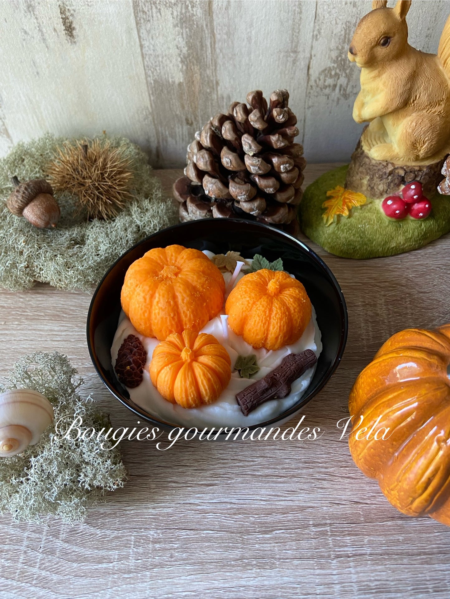 Bougie citrouilles Bougie automne Bougie parfum caramel Bougie automne Bougie chantilly Bougie artisanale Bougie végétale Idée cadeau