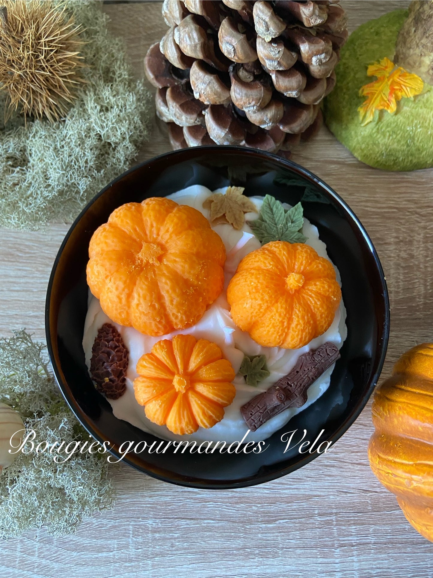 Bougie citrouilles Bougie automne Bougie parfum caramel Bougie automne Bougie chantilly Bougie artisanale Bougie végétale Idée cadeau