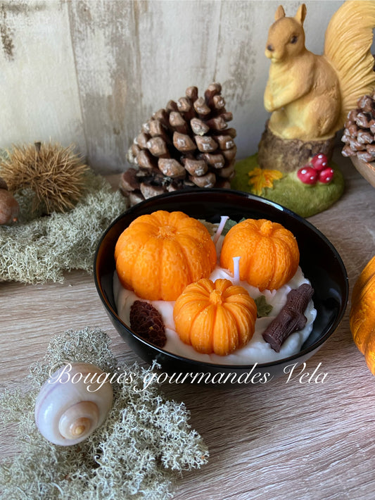 Bougie citrouilles Bougie automne Bougie parfum caramel Bougie automne Bougie chantilly Bougie artisanale Bougie végétale Idée cadeau