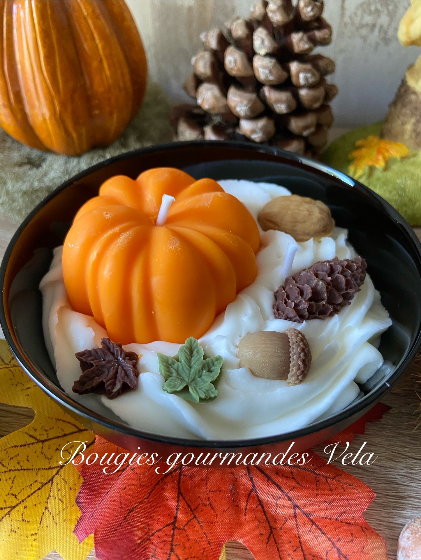 Bougie citrouille Bougie automne Bougie parfum citrouille blanche ambrée Bougie automne Bougie chantilly Bougie artisanale Bougie végétale Idée cadeau