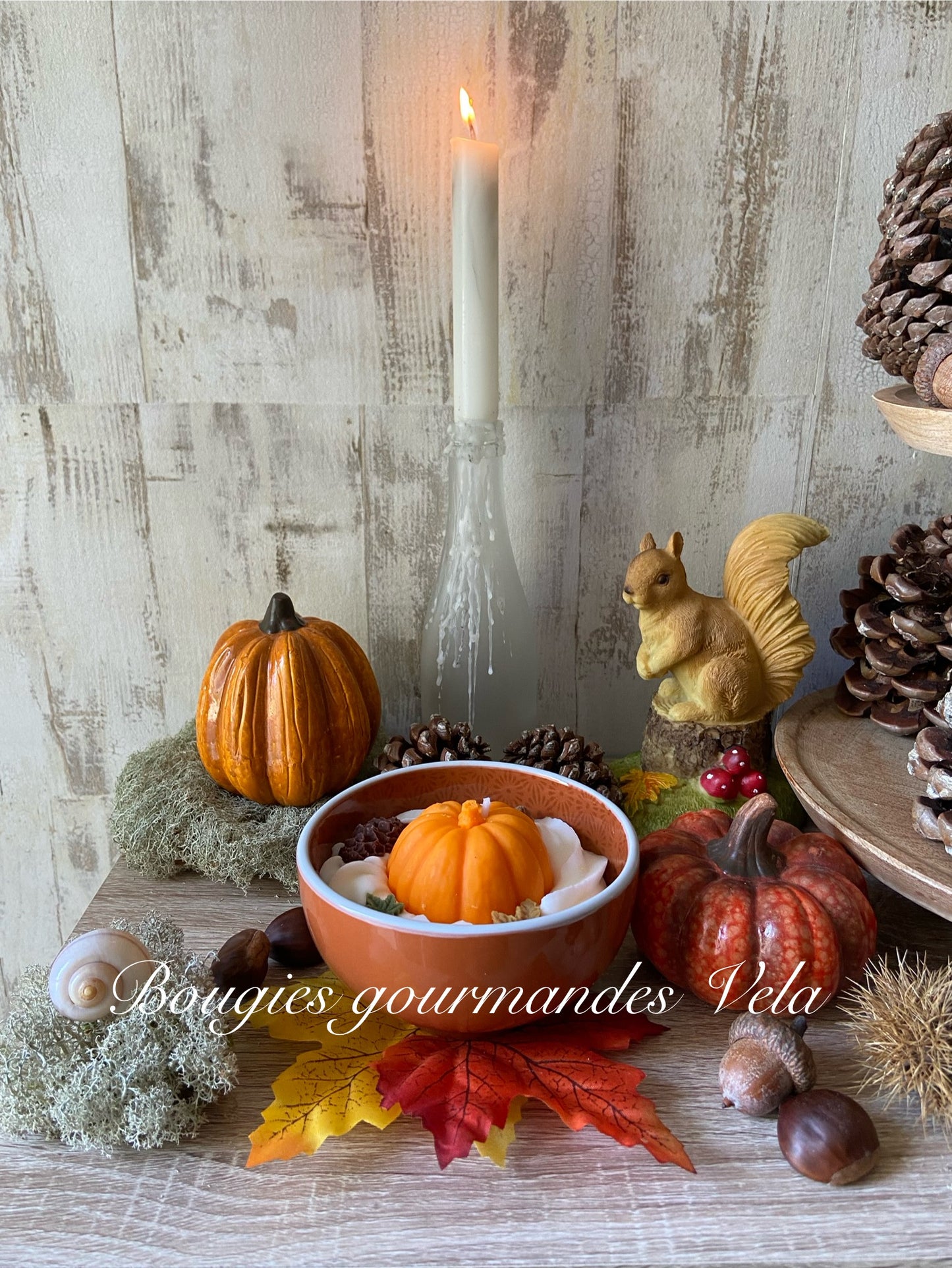 Bougie citrouille Bougie automne Bougie parfum citrouille blanche ambrée Bougie automne Bougie chantilly Bougie artisanale Bougie végétale Idée cadeau