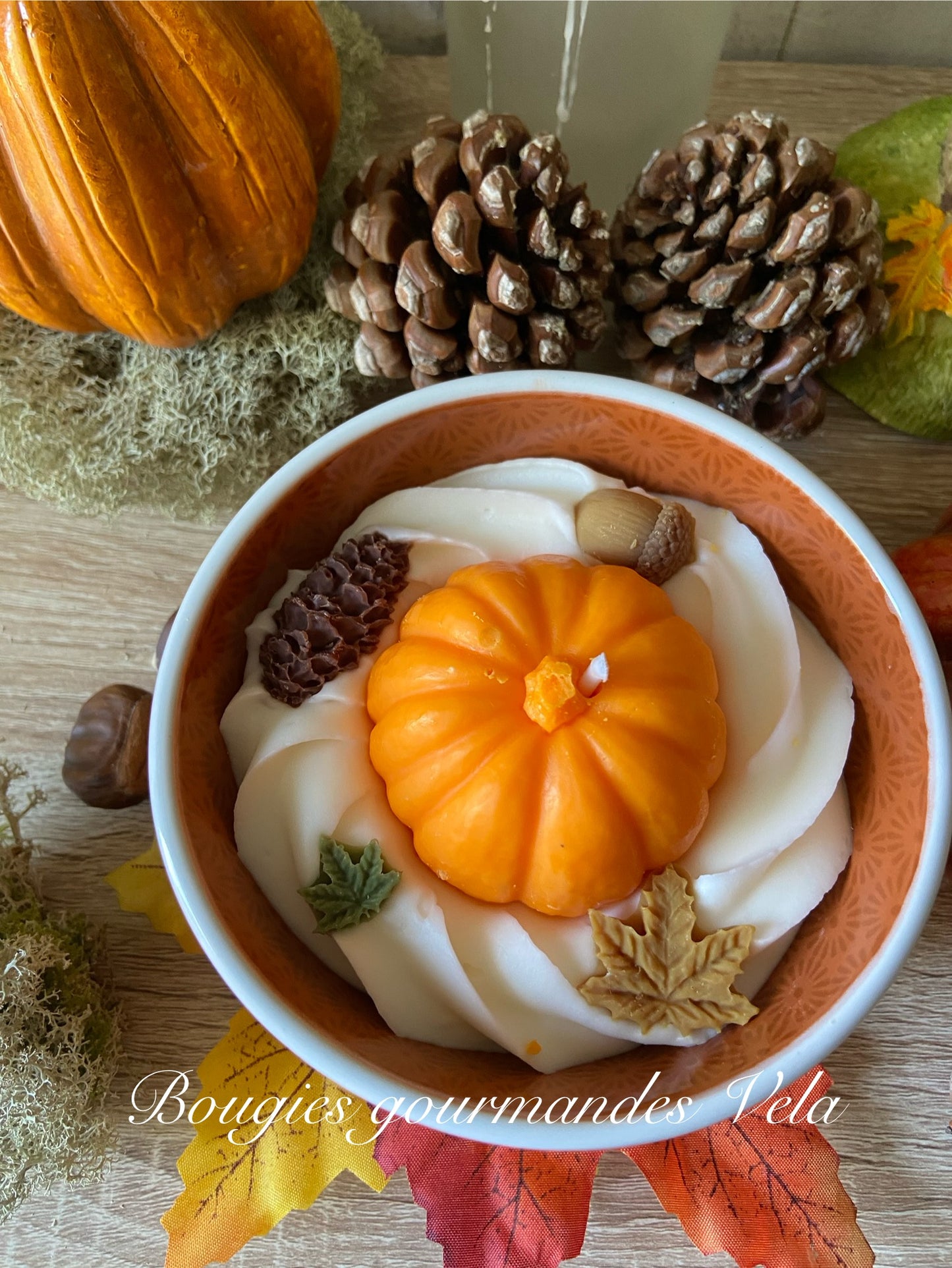 Bougie citrouille Bougie automne Bougie parfum citrouille blanche ambrée Bougie automne Bougie chantilly Bougie artisanale Bougie végétale Idée cadeau