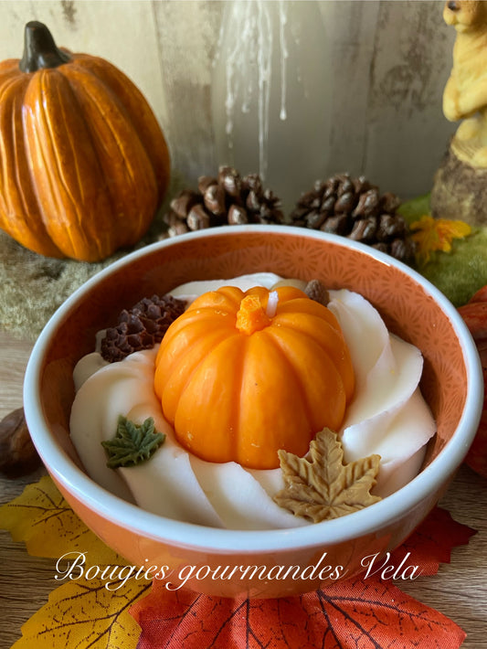 Bougie citrouille Bougie automne Bougie parfum citrouille blanche ambrée Bougie automne Bougie chantilly Bougie artisanale Bougie végétale Idée cadeau