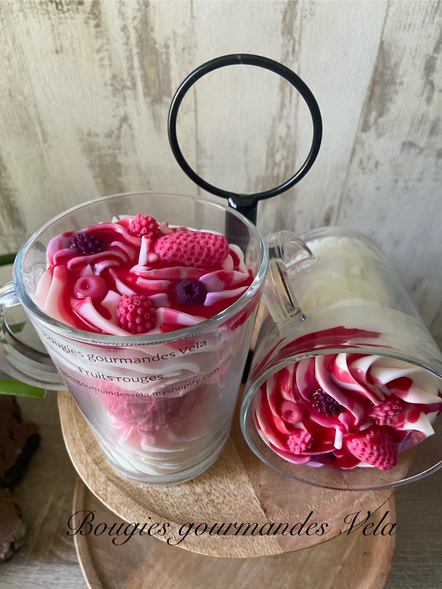 Bougie gourmande Bougie parfumée fruits rouges Bougie chantilly Bougie artisanale Bougie végétale Idée cadeau