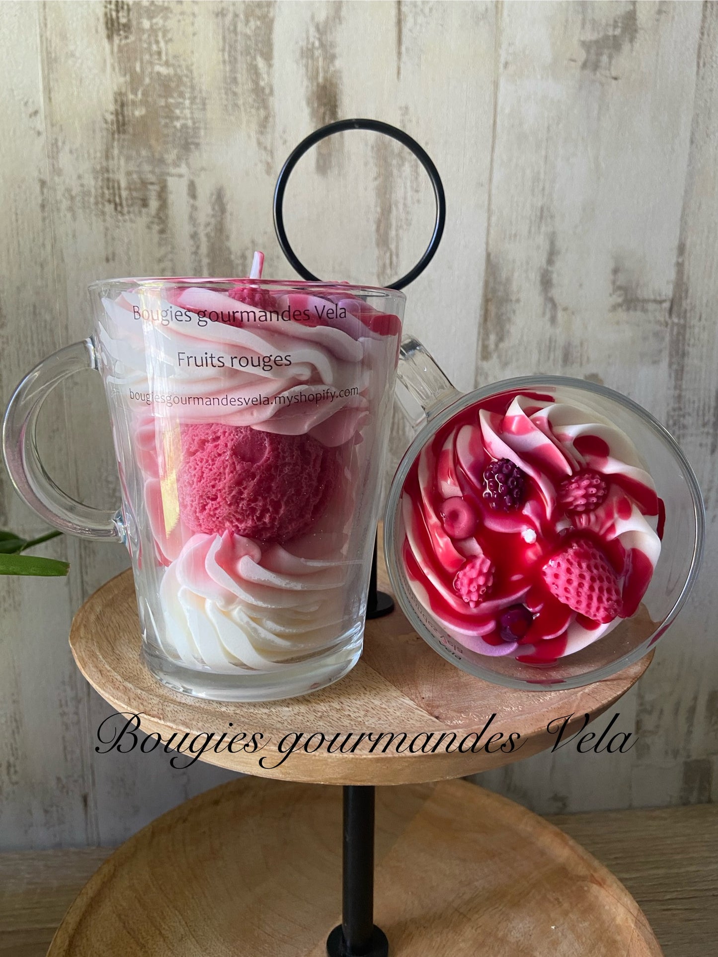 Bougie gourmande Bougie parfumée fruits rouges Bougie chantilly Bougie artisanale Bougie végétale Idée cadeau
