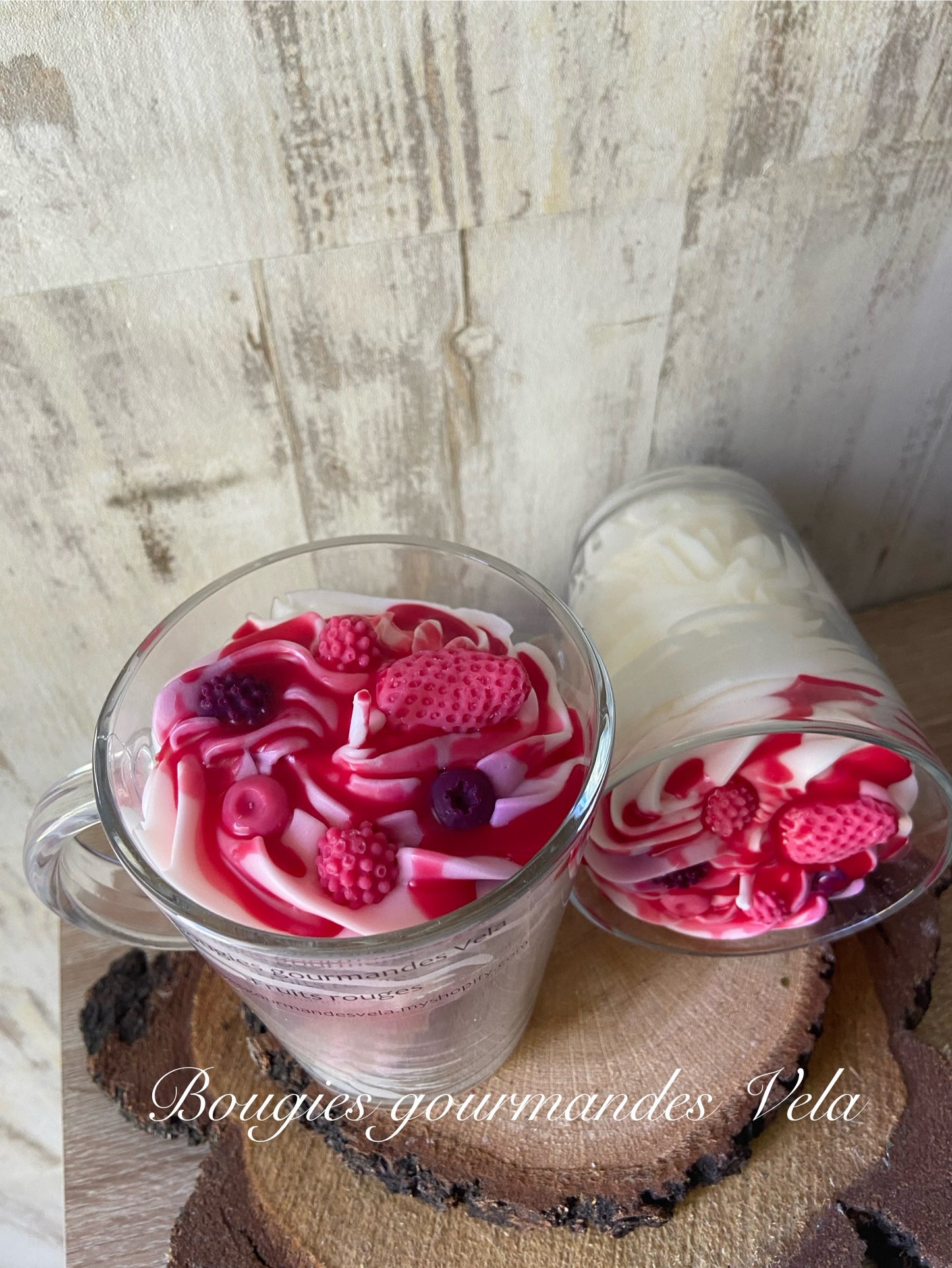 Bougie gourmande Bougie parfumée fruits rouges Bougie chantilly Bougie artisanale Bougie végétale Idée cadeau