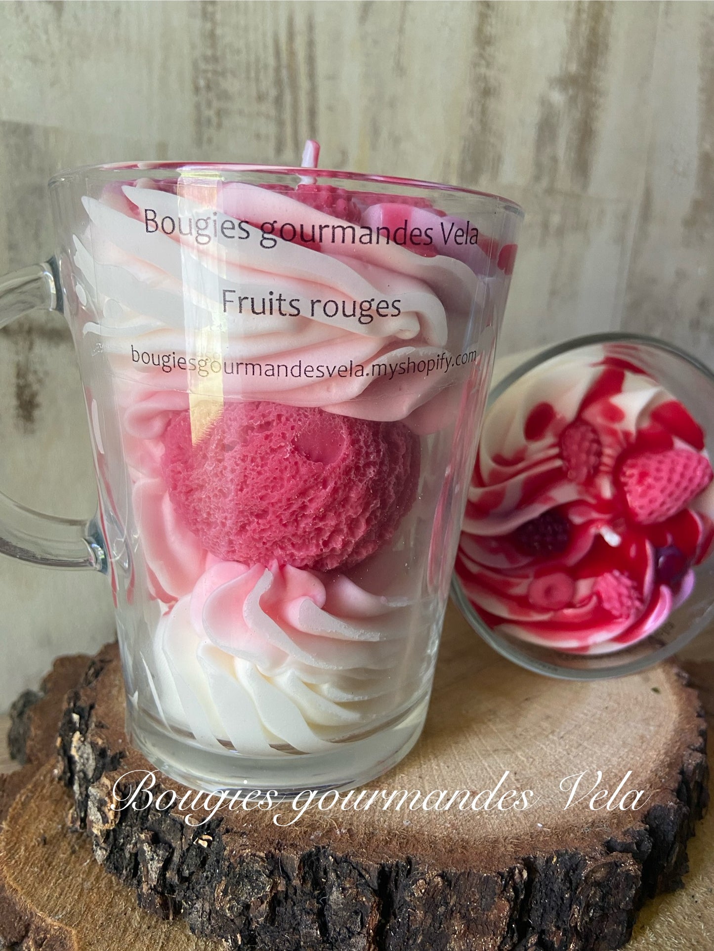 Bougie gourmande Bougie parfumée fruits rouges Bougie chantilly Bougie artisanale Bougie végétale Idée cadeau