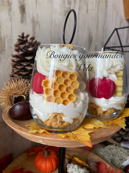 Bougie gourmande miel pomme Bougie parfumée miel pomme Bougie chantilly Bougie artisanale Bougie végétale Idée cadeau noel