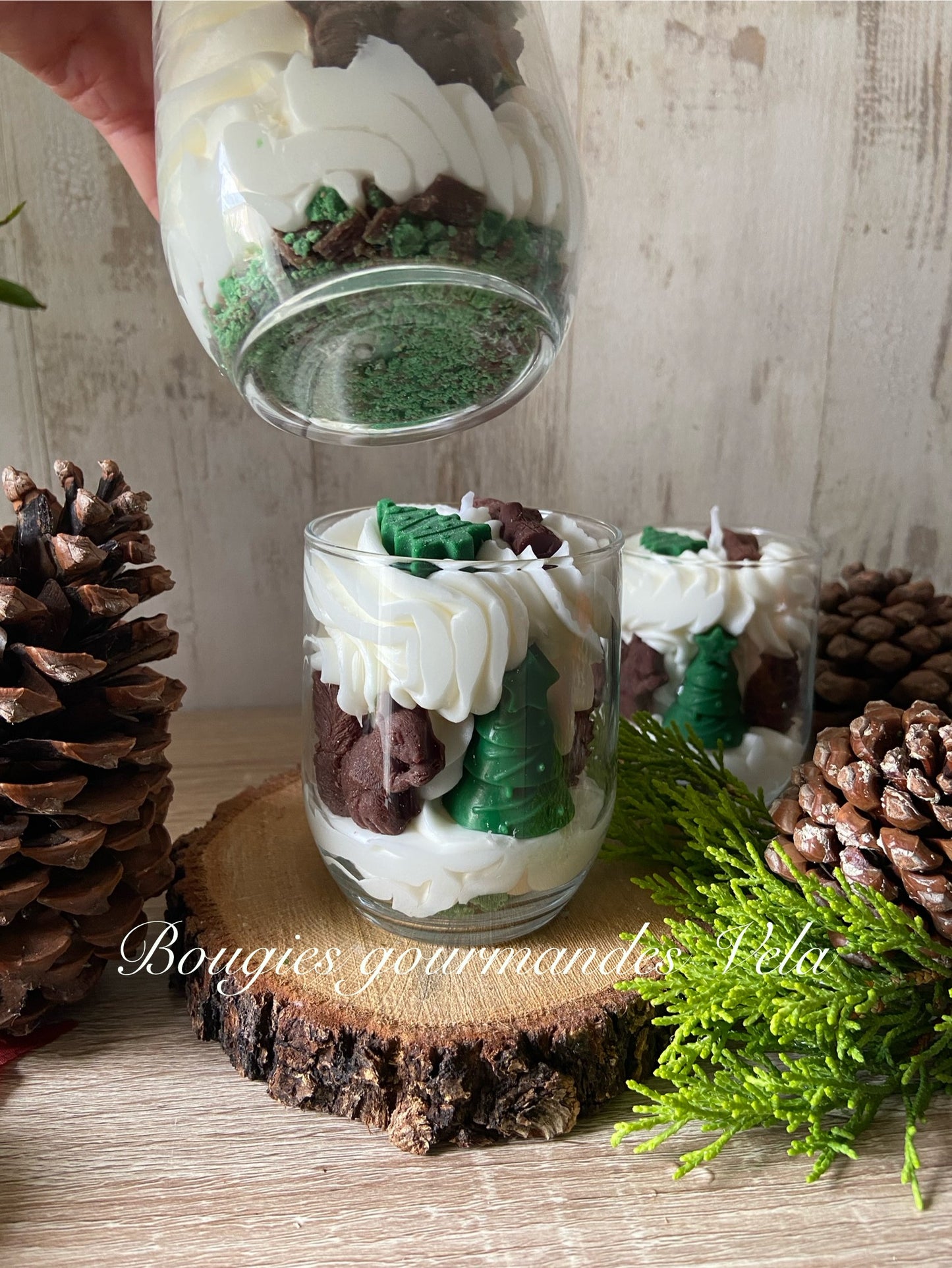 Bougie gourmande sapin ecureuil Bougie parfumée sapin Noel Bougie chantilly Bougie artisanale Bougie végétale Idée cadeau noel