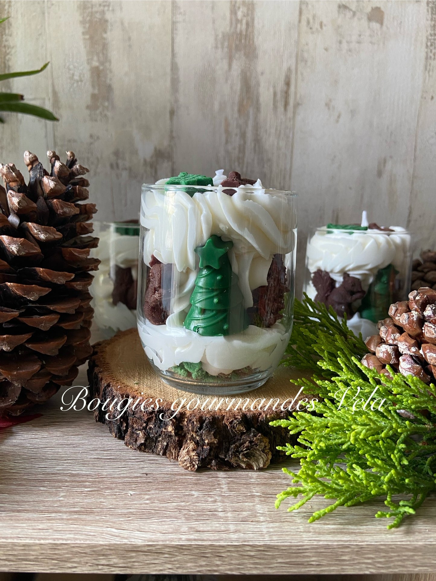 Bougie gourmande sapin ecureuil Bougie parfumée sapin Noel Bougie chantilly Bougie artisanale Bougie végétale Idée cadeau noel