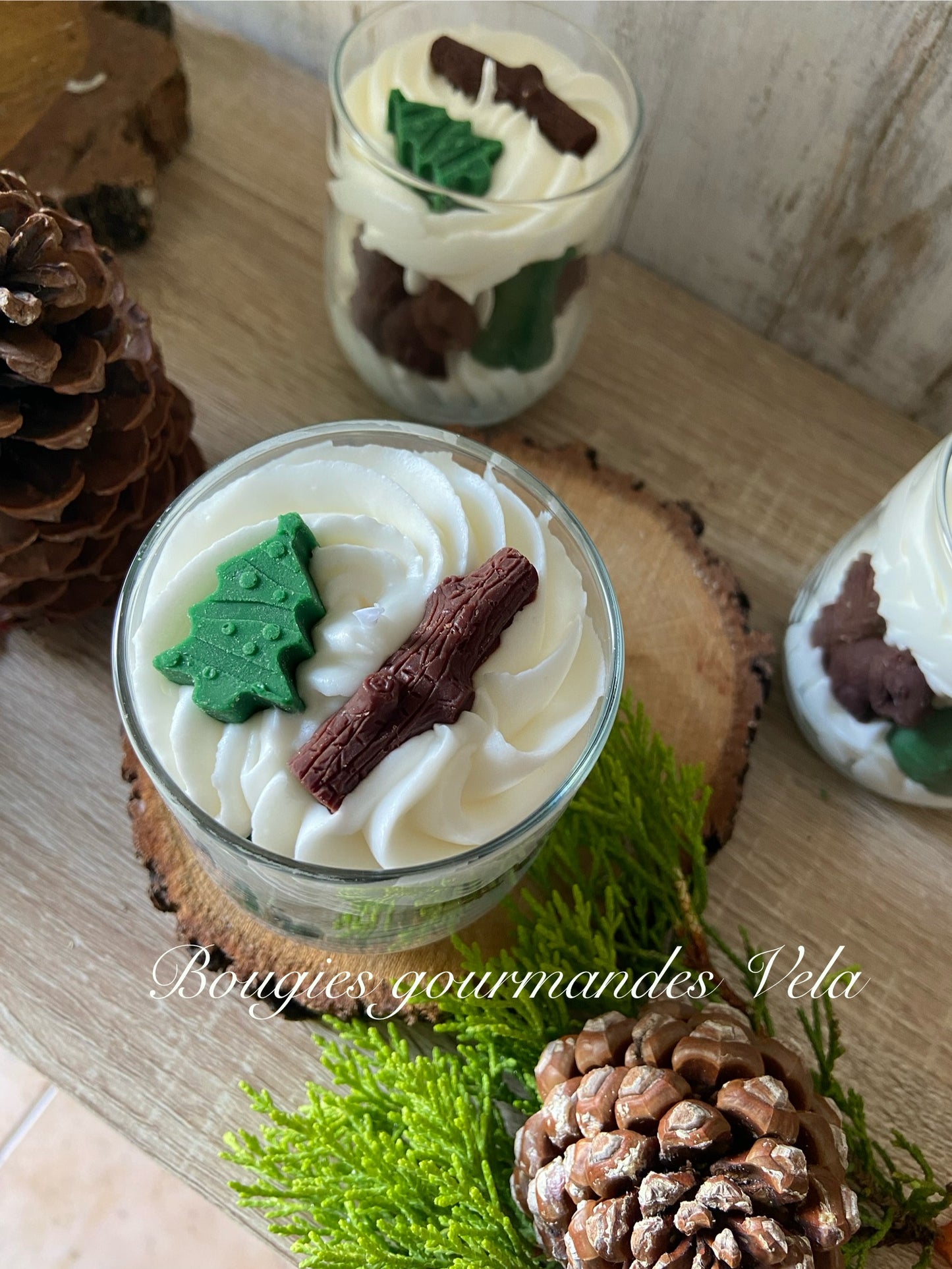 Bougie gourmande sapin ecureuil Bougie parfumée sapin Noel Bougie chantilly Bougie artisanale Bougie végétale Idée cadeau noel