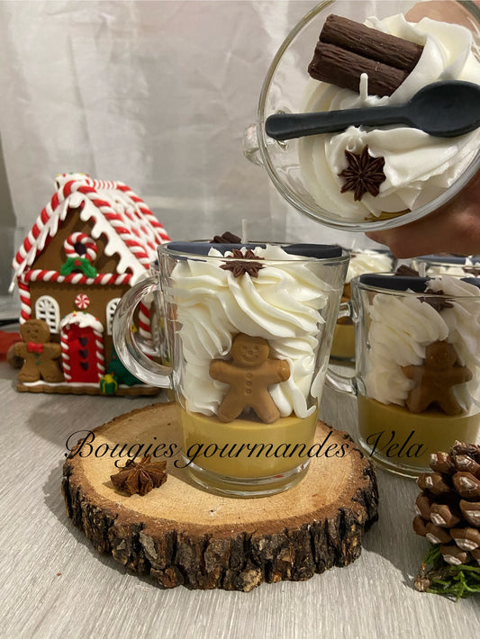 Bougie gourmande Bougie thé et pain d’épices Bougie parfumée thé et pain d’épices Bougie chantilly Bougie artisanale Bougie végétale Idée cadeau
