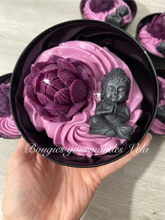 Bougie fleur lotus bouddha Bougie fleurie Bougie parfumée fruits rouges Bougie naturelle Bougie végétale Idée cadeau