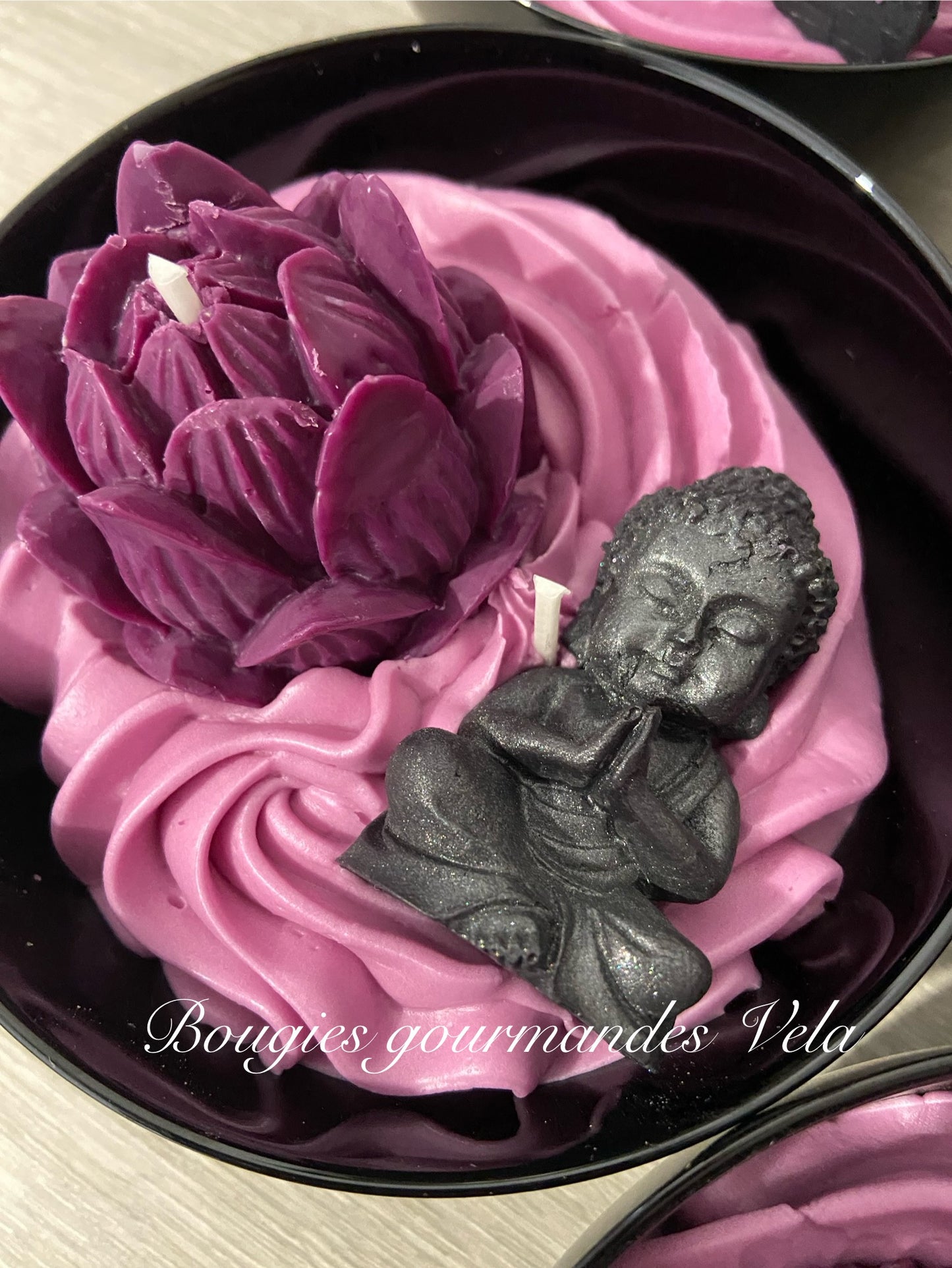 Bougie fleur lotus bouddha Bougie fleurie Bougie parfumée fruits rouges Bougie naturelle Bougie végétale Idée cadeau