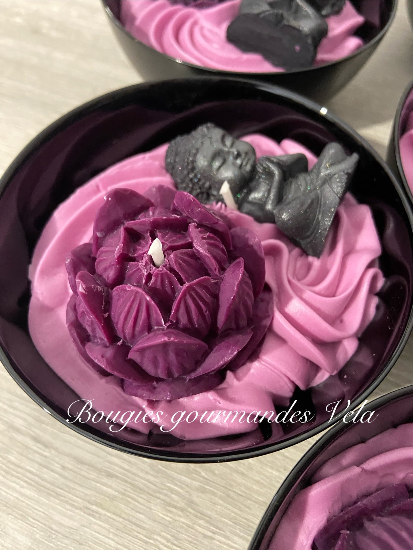 Bougie fleur lotus bouddha Bougie fleurie Bougie parfumée fruits rouges Bougie naturelle Bougie végétale Idée cadeau