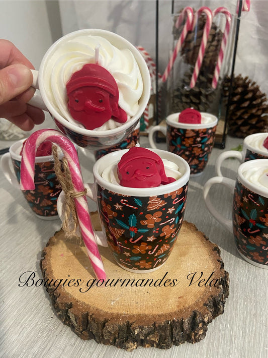 Bougie gourmande magie de Noël Bougie parfumée magie de Noël Tasse Noël Bougie chantilly Bougie végétale Bougie artisanale Bougie tasse ciné Idée cadeau Noël