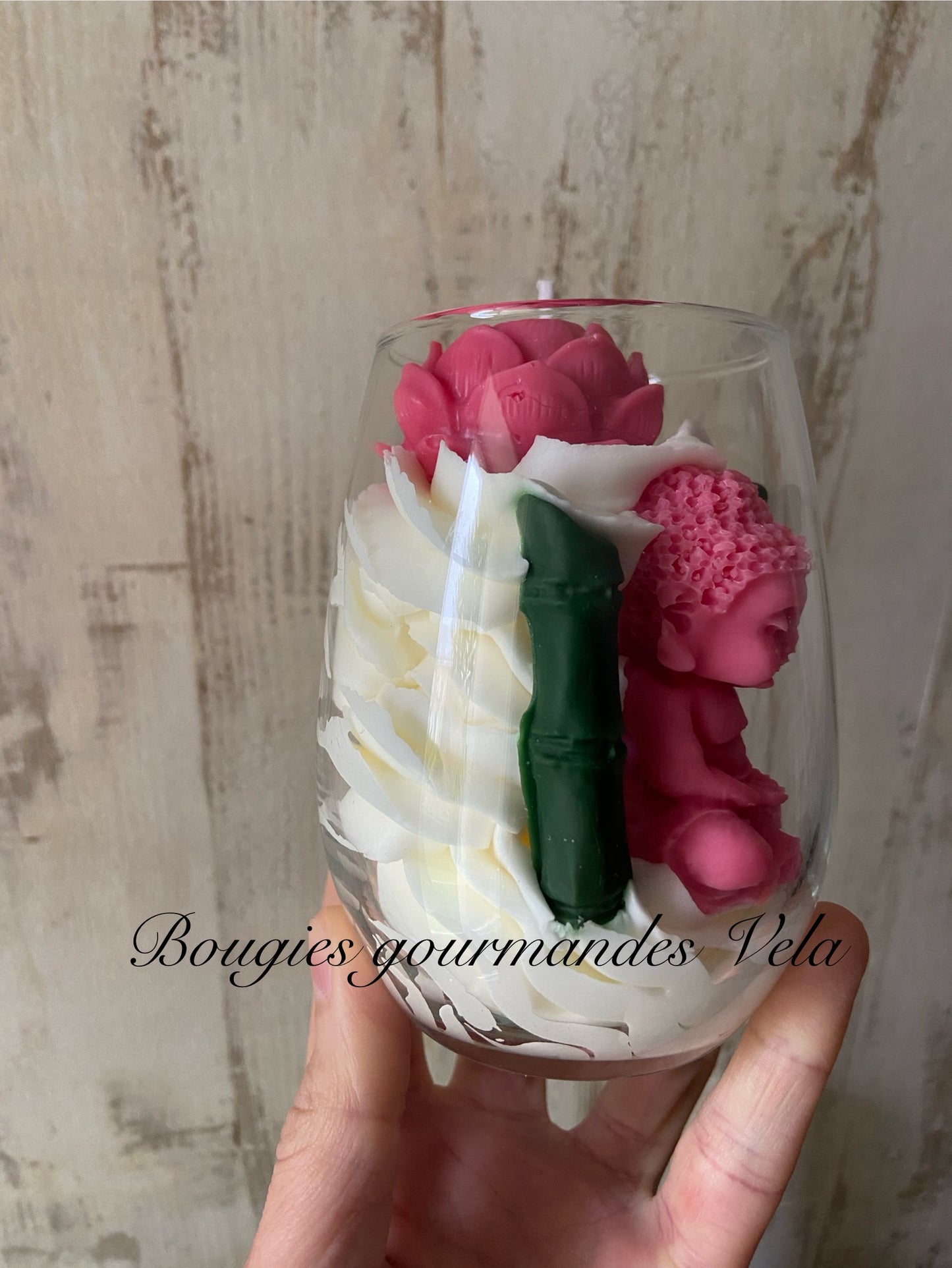 Bougie gourmande Bougie bouddha lotus bambou Bougie parfum relaxant Bougie chantilly Bougie artisanale Bougie végétale Idée cadeau