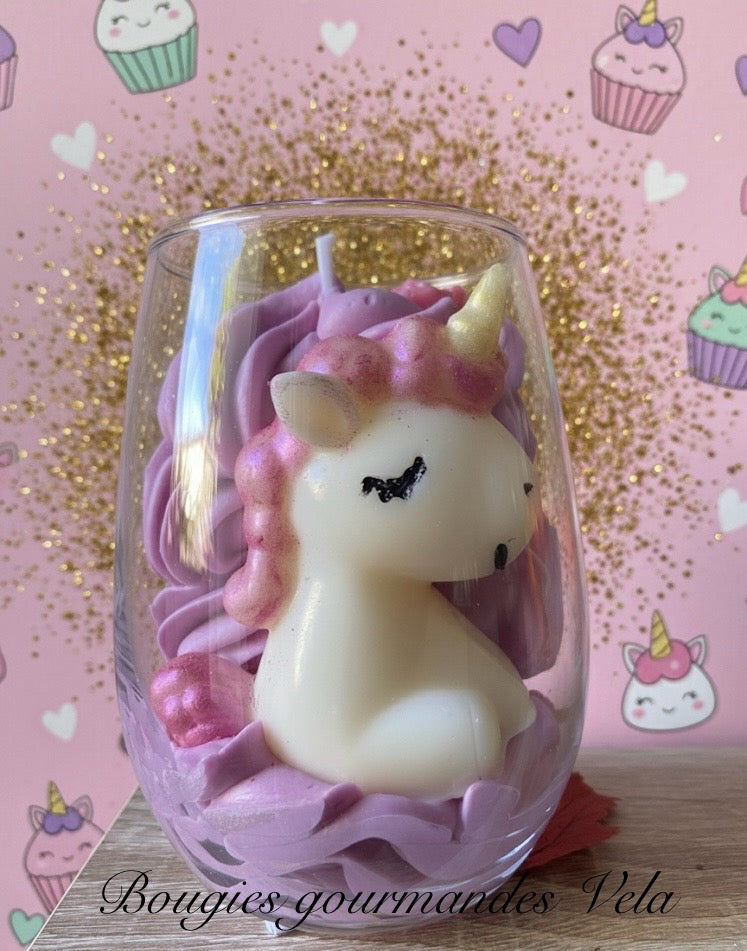 Bougie gourmande Bougie licorne Bougie parfumée Bougie chantilly Bougie artisanale Bougie végétale Idée cadeau