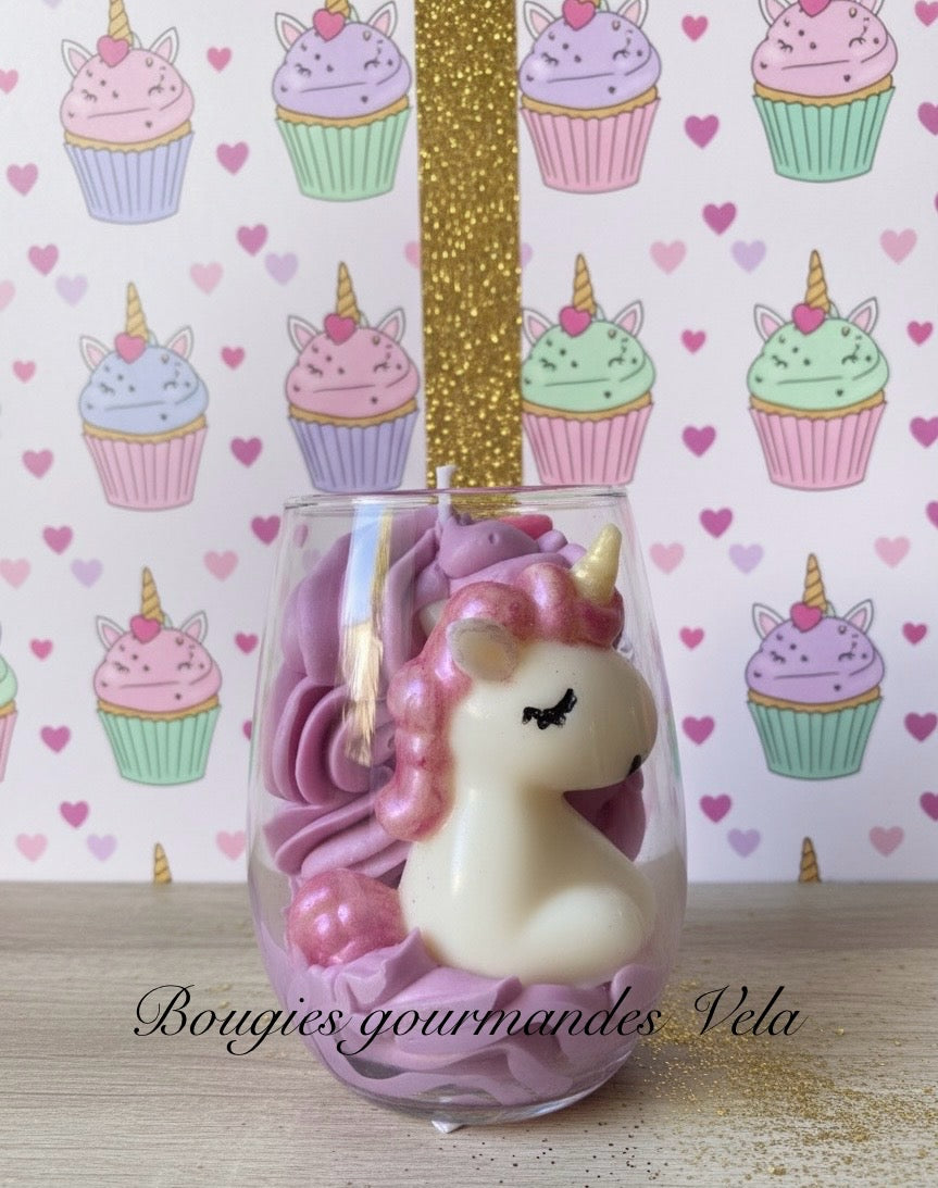 Bougie gourmande Bougie licorne Bougie parfumée Bougie chantilly Bougie artisanale Bougie végétale Idée cadeau