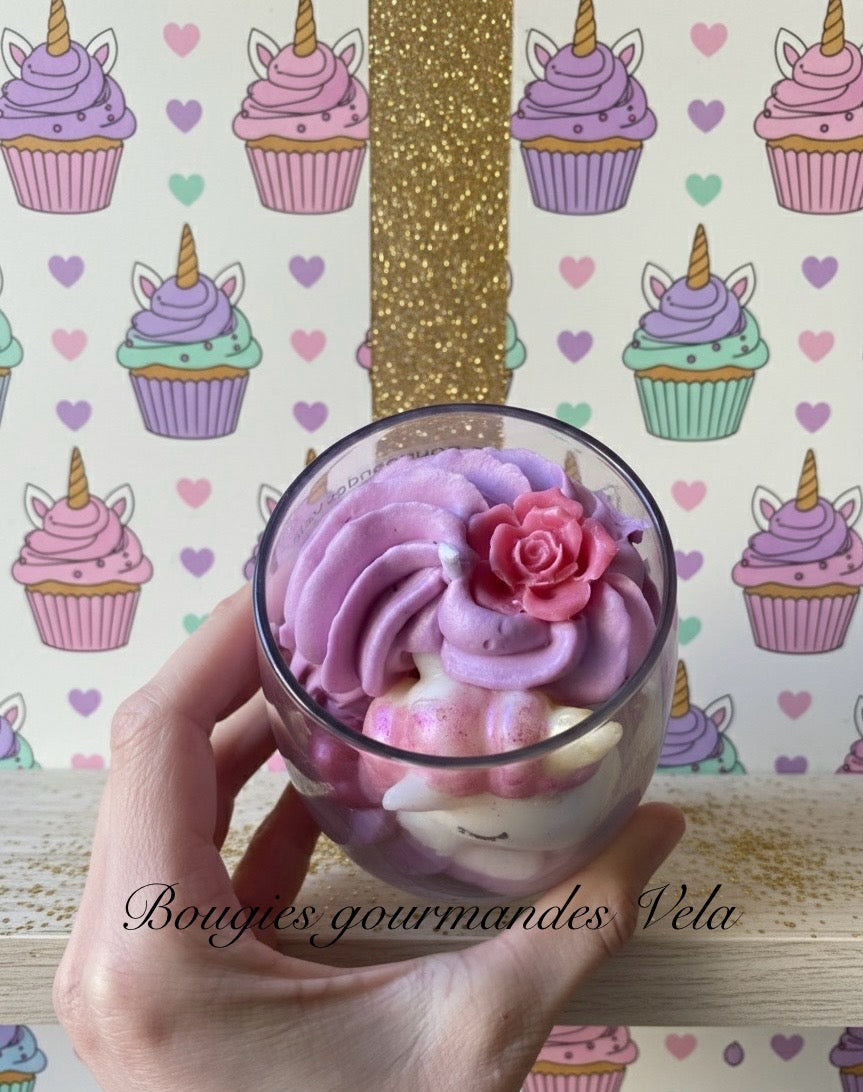 Bougie gourmande Bougie licorne Bougie parfumée Bougie chantilly Bougie artisanale Bougie végétale Idée cadeau