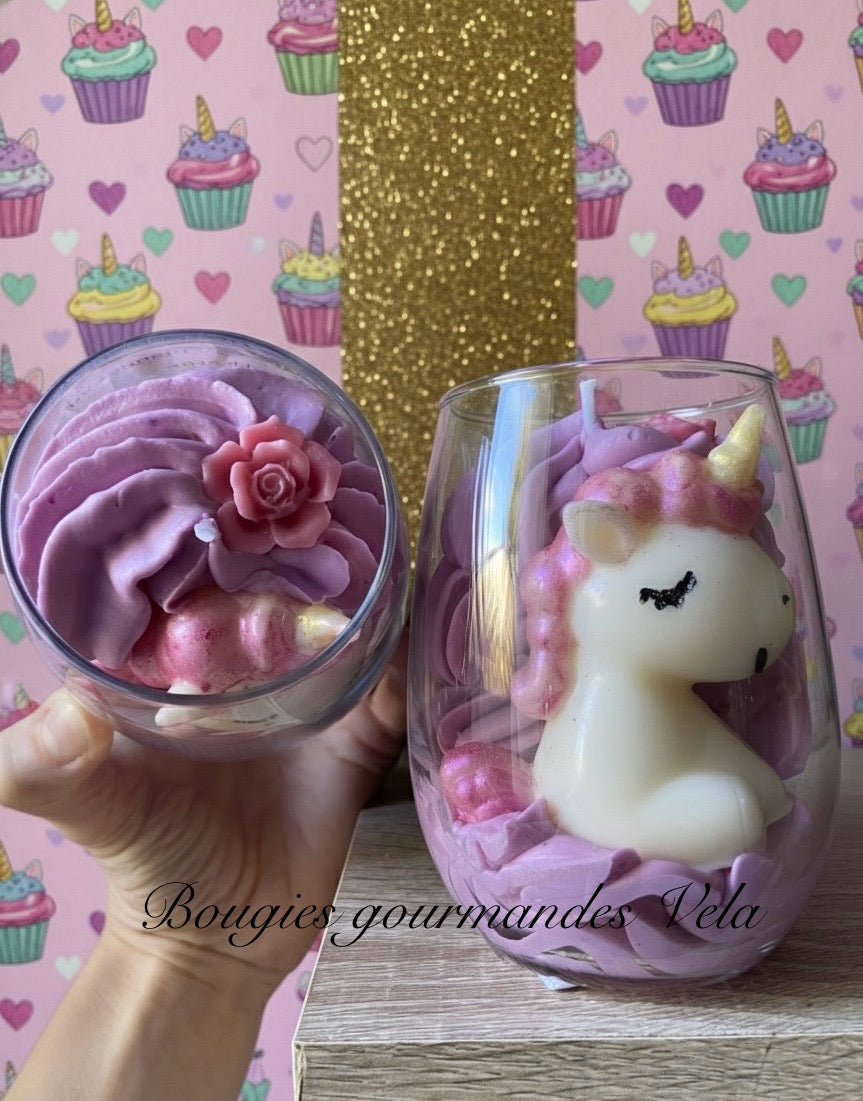 Bougie gourmande Bougie licorne Bougie parfumée Bougie chantilly Bougie artisanale Bougie végétale Idée cadeau